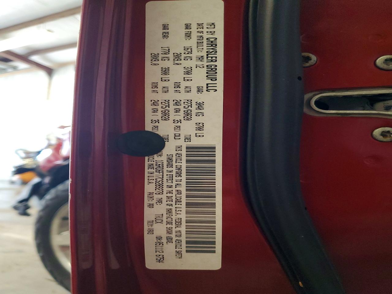 2012 Dodge Ram 1500 St Red vin: 1C6RD6FT7CS289278