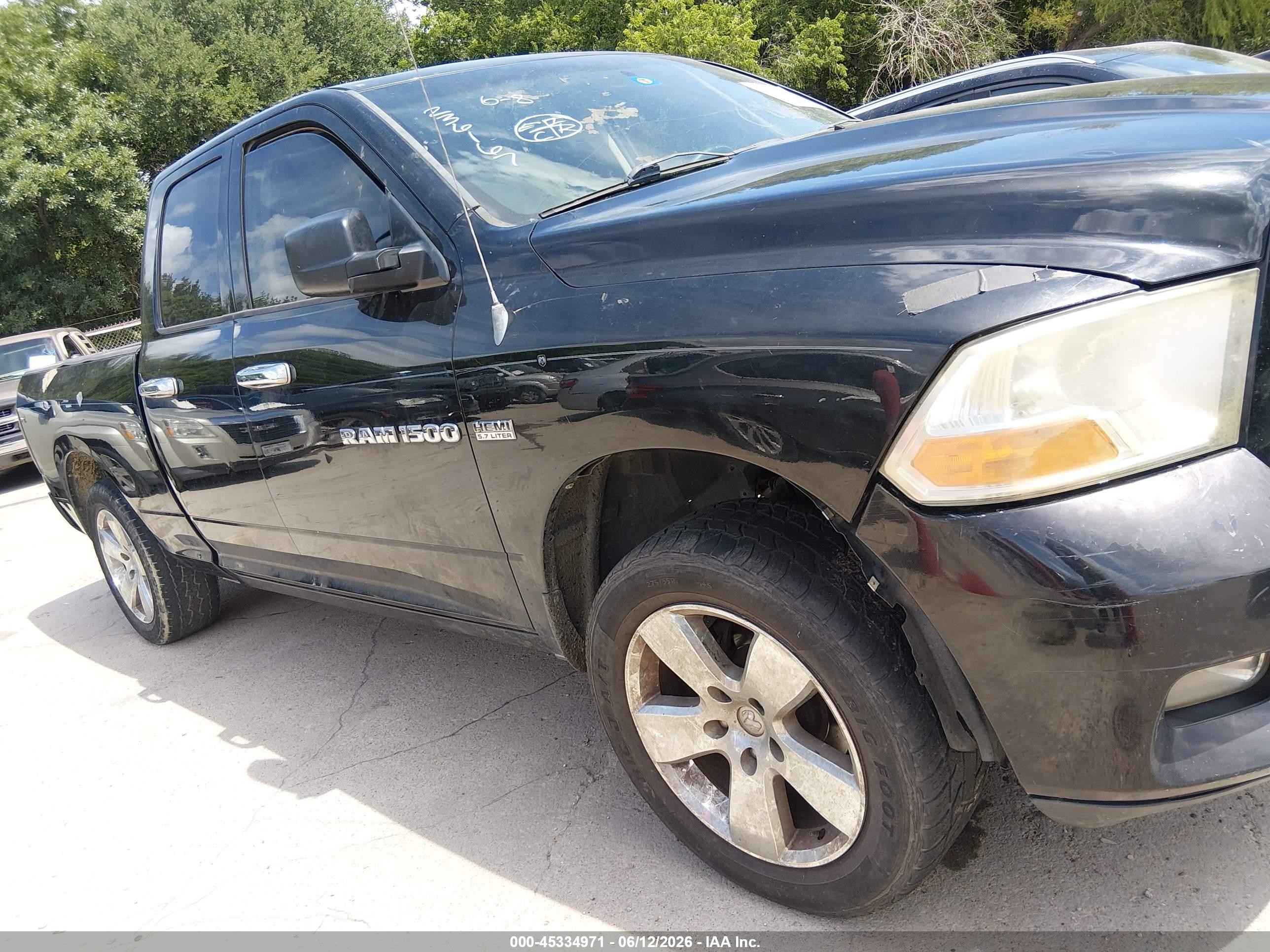 2012 Ram 1500 St Black vin: 1C6RD6FT8CS236167