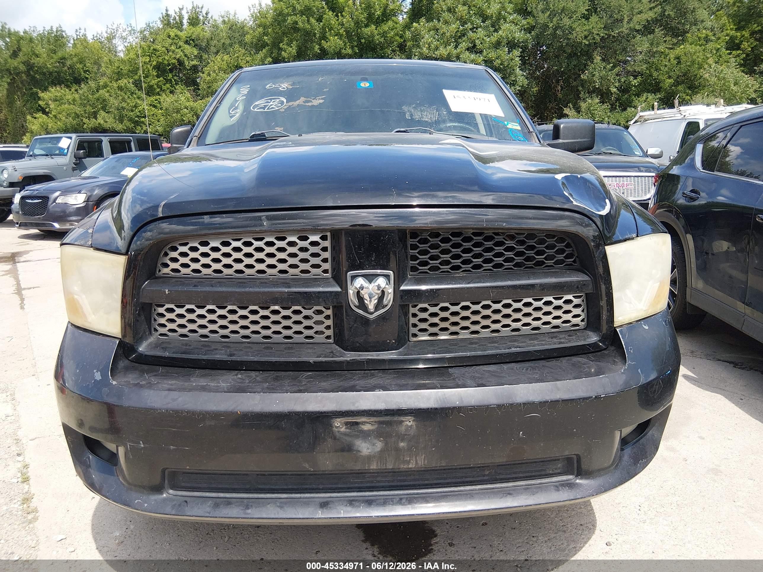 2012 Ram 1500 St Black vin: 1C6RD6FT8CS236167