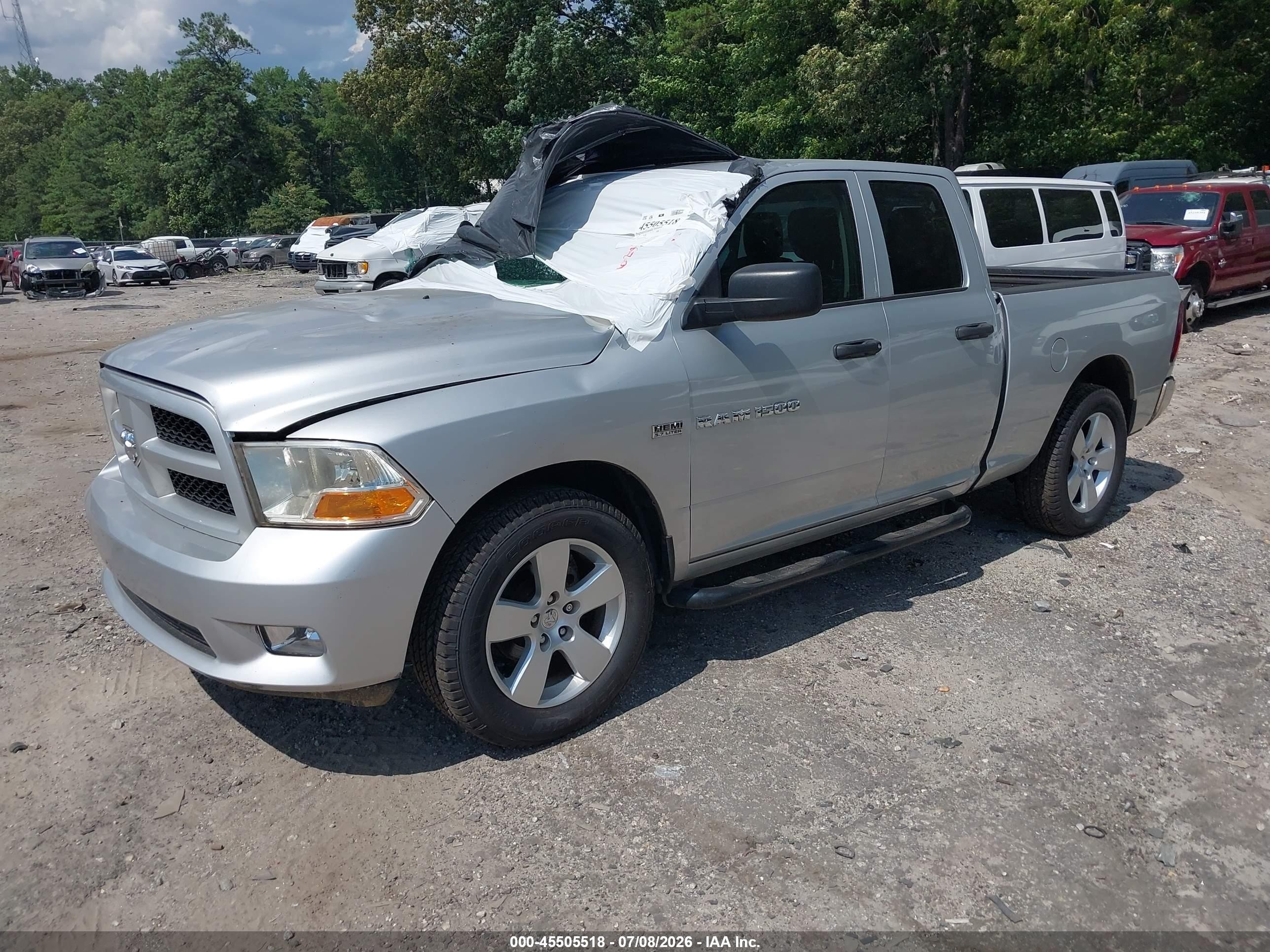 2012 Ram 1500 Express Серый vin: 1C6RD6FT9CS242530