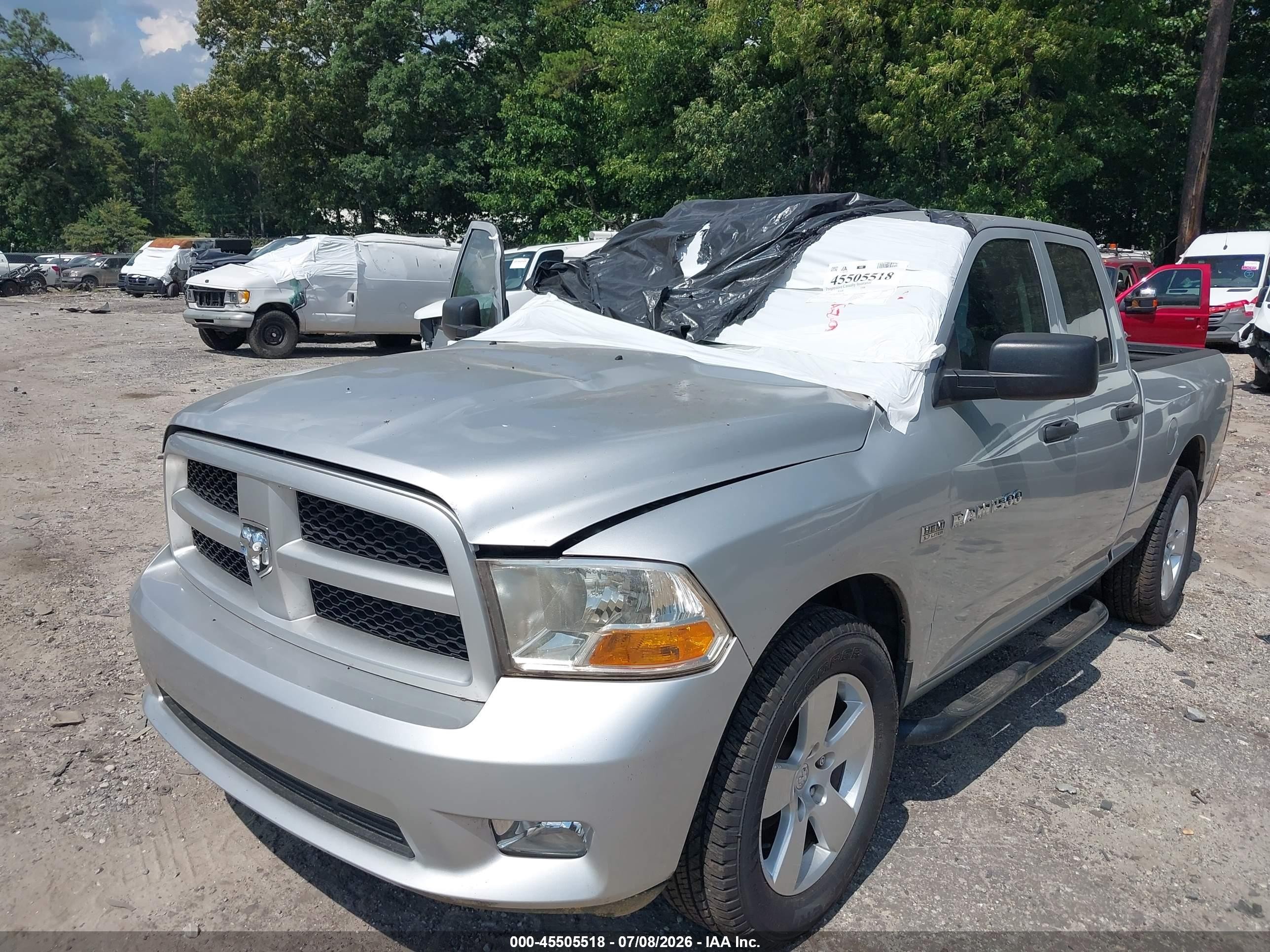 2012 Ram 1500 Express Серый vin: 1C6RD6FT9CS242530