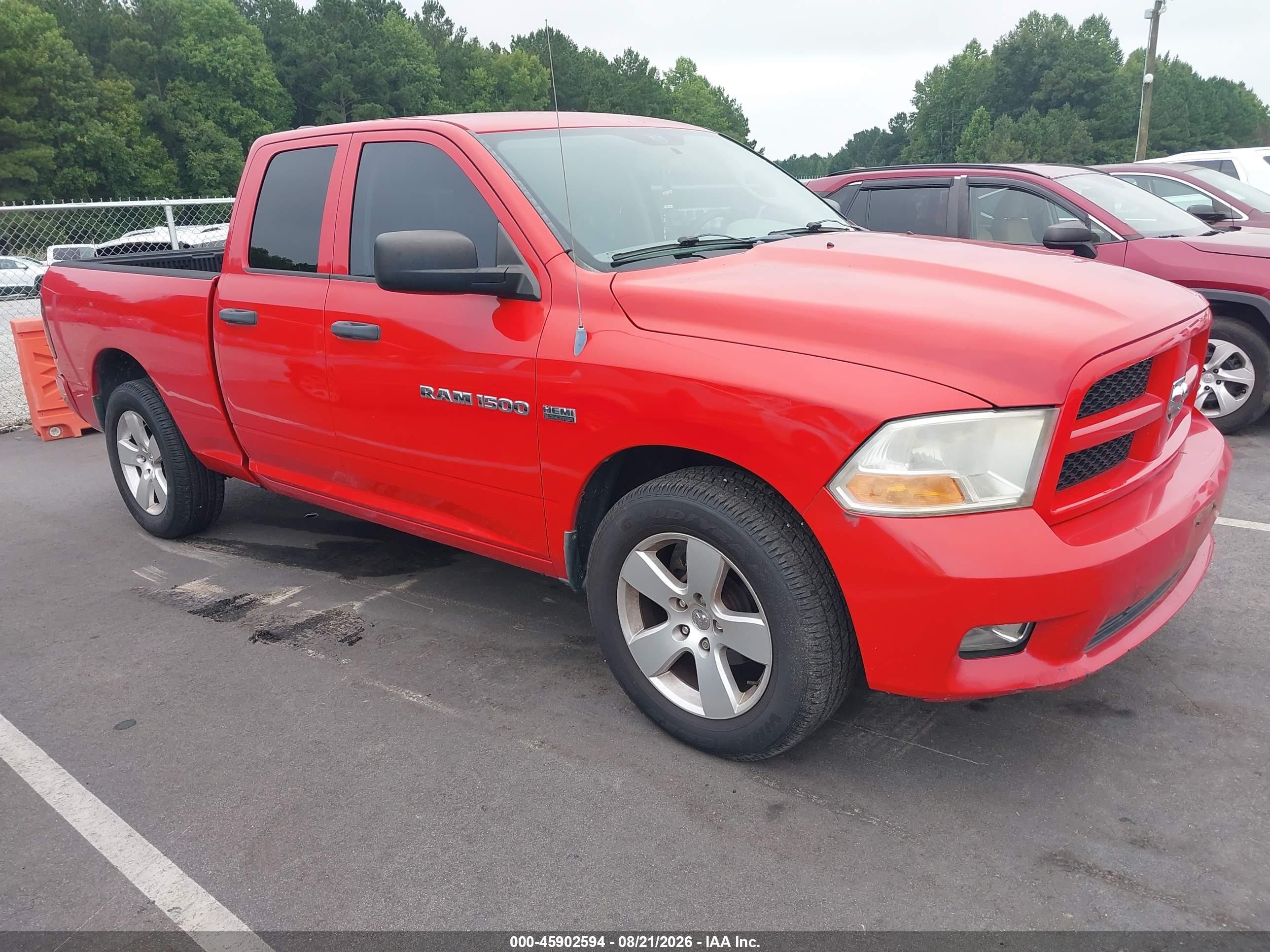2012 Ram 1500 Express Red vin: 1C6RD6FTXCS173721