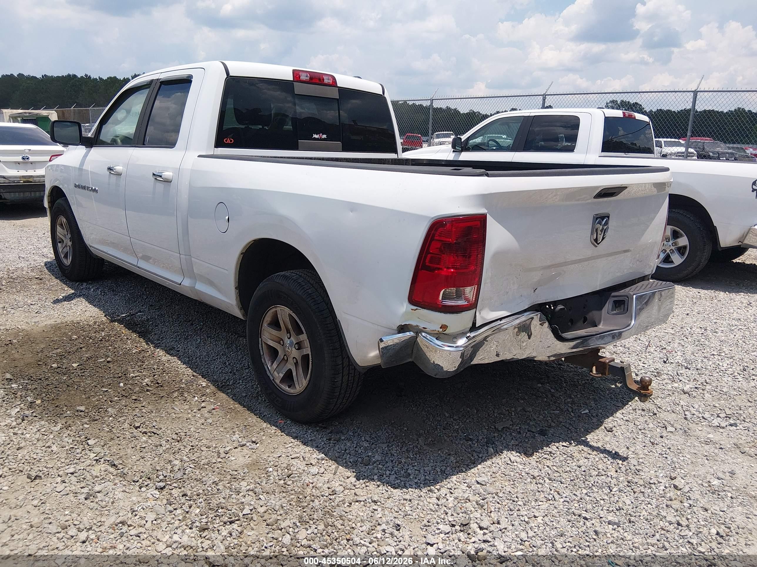 2012 Ram 1500 Slt Белый vin: 1C6RD6GP1CS265897