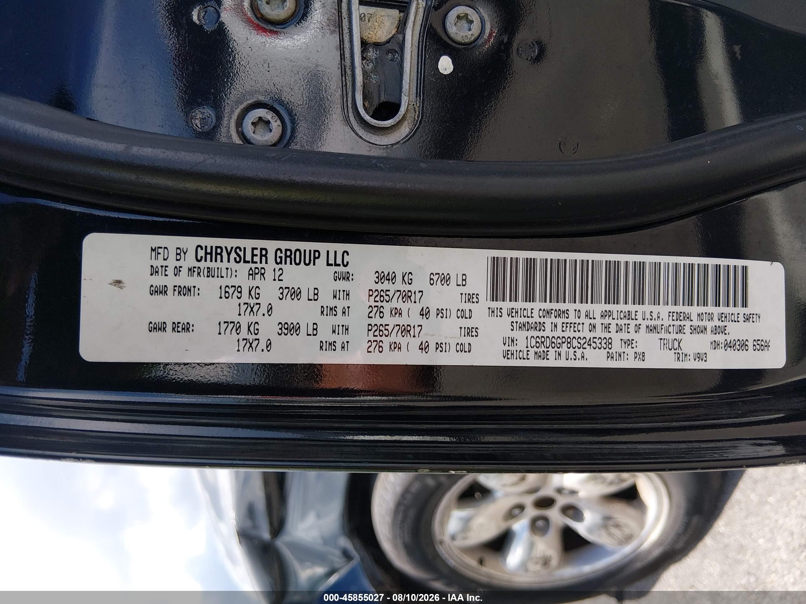 2012 Ram 1500 Slt Black vin: 1C6RD6GP8CS245338