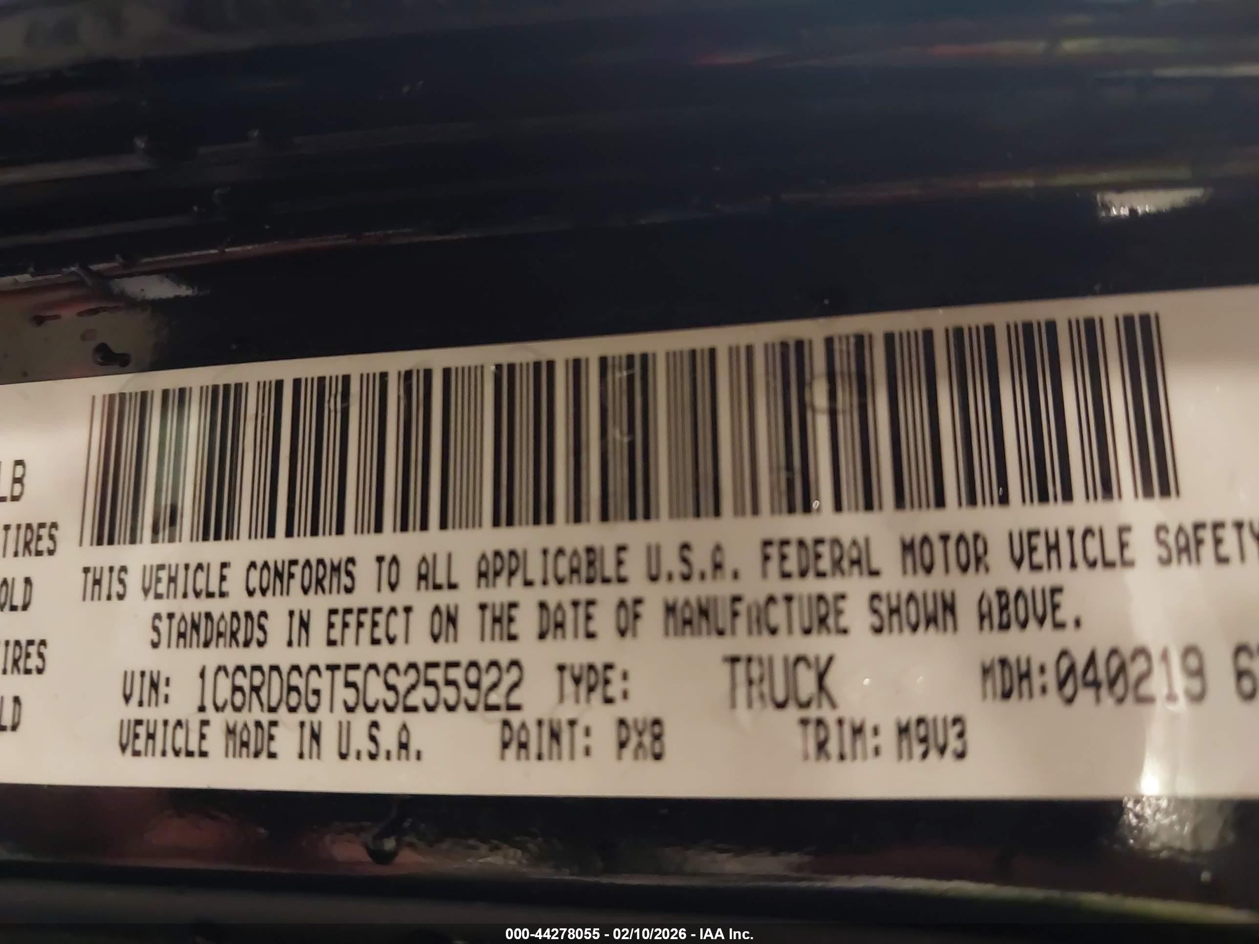2012 Ram 1500 Slt Черный vin: 1C6RD6GT5CS255922