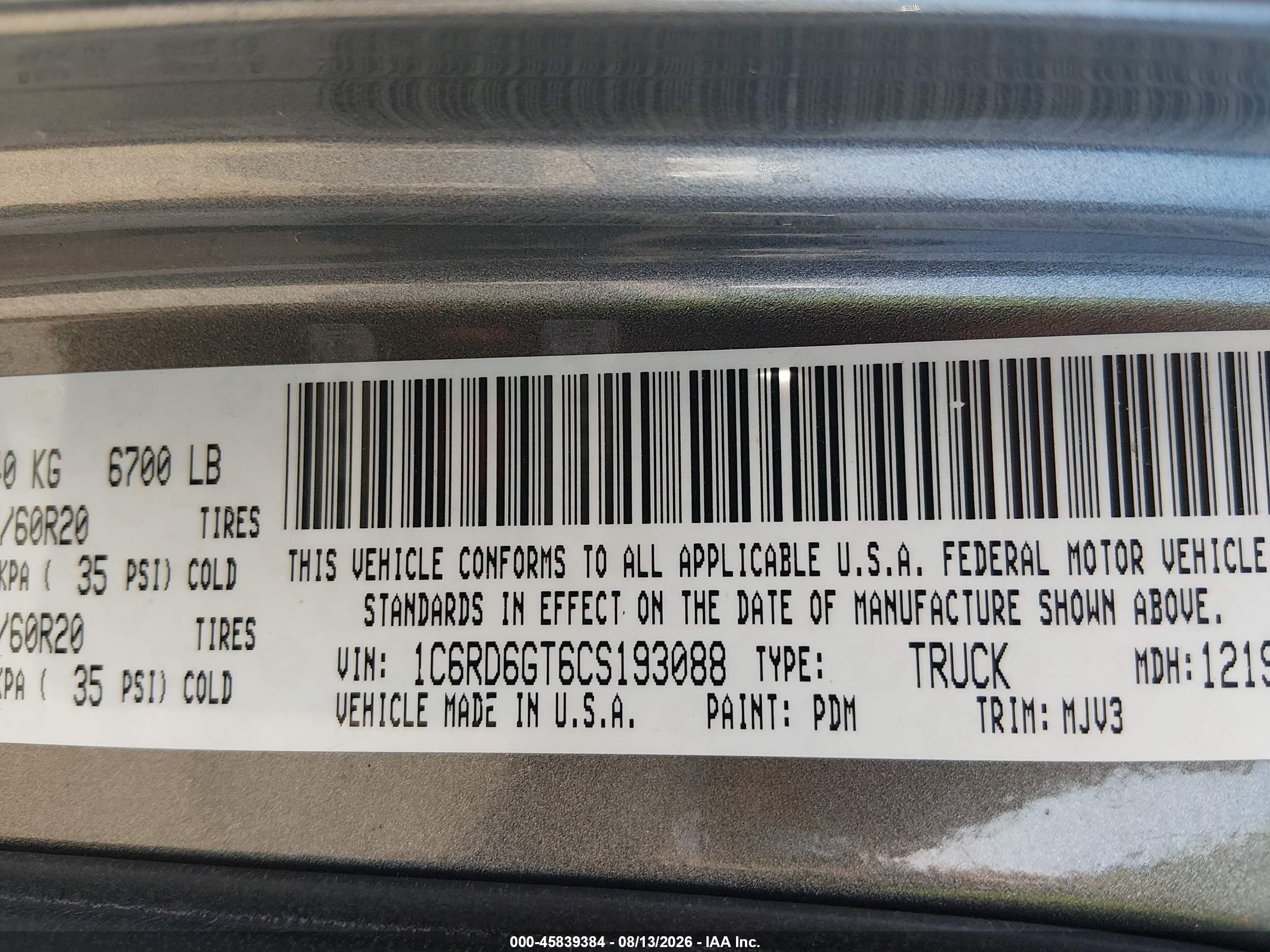 2012 Ram 1500 Lone Star Gray vin: 1C6RD6GT6CS193088