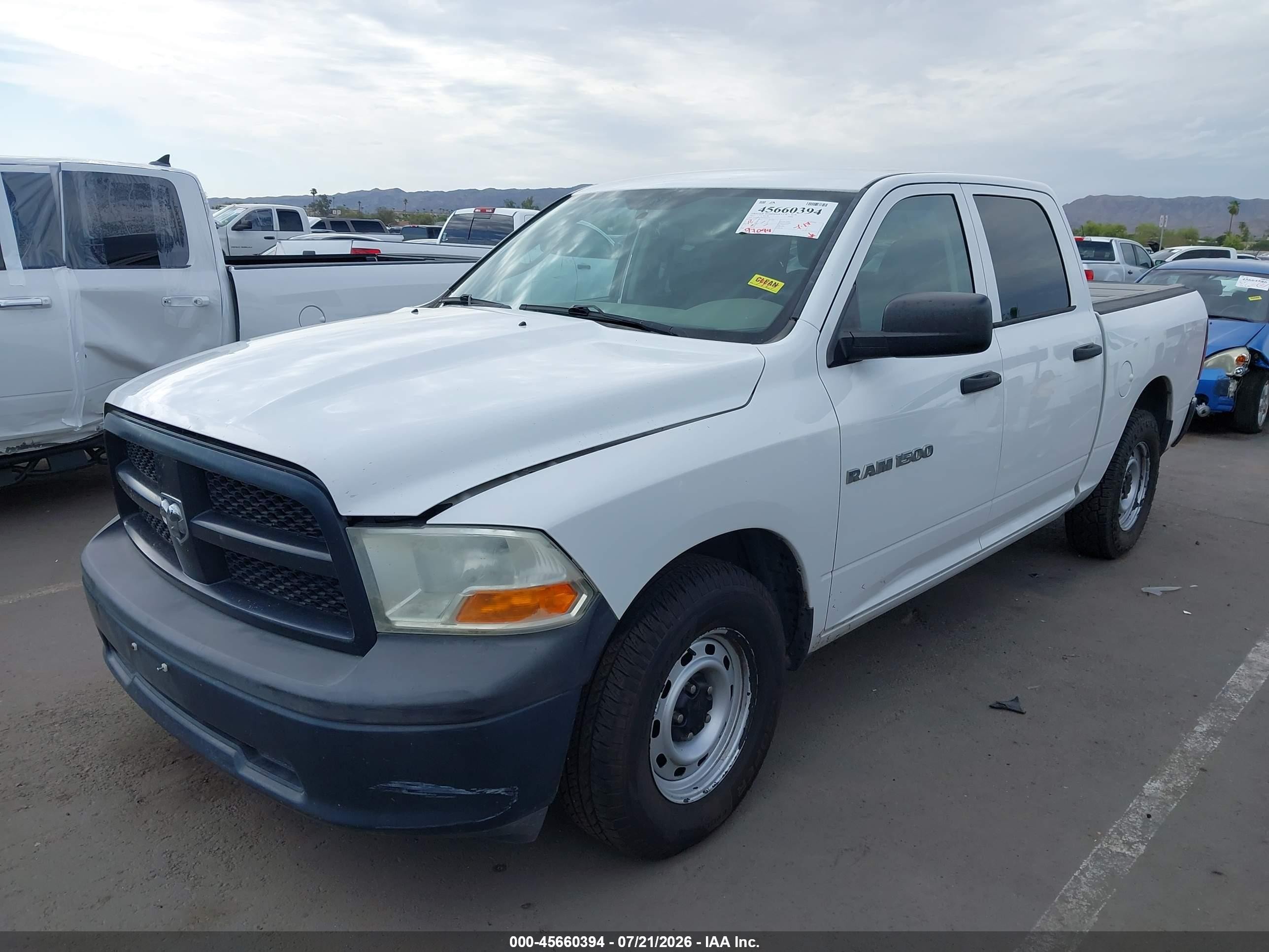2012 Ram 1500 St White vin: 1C6RD6KP3CS265679