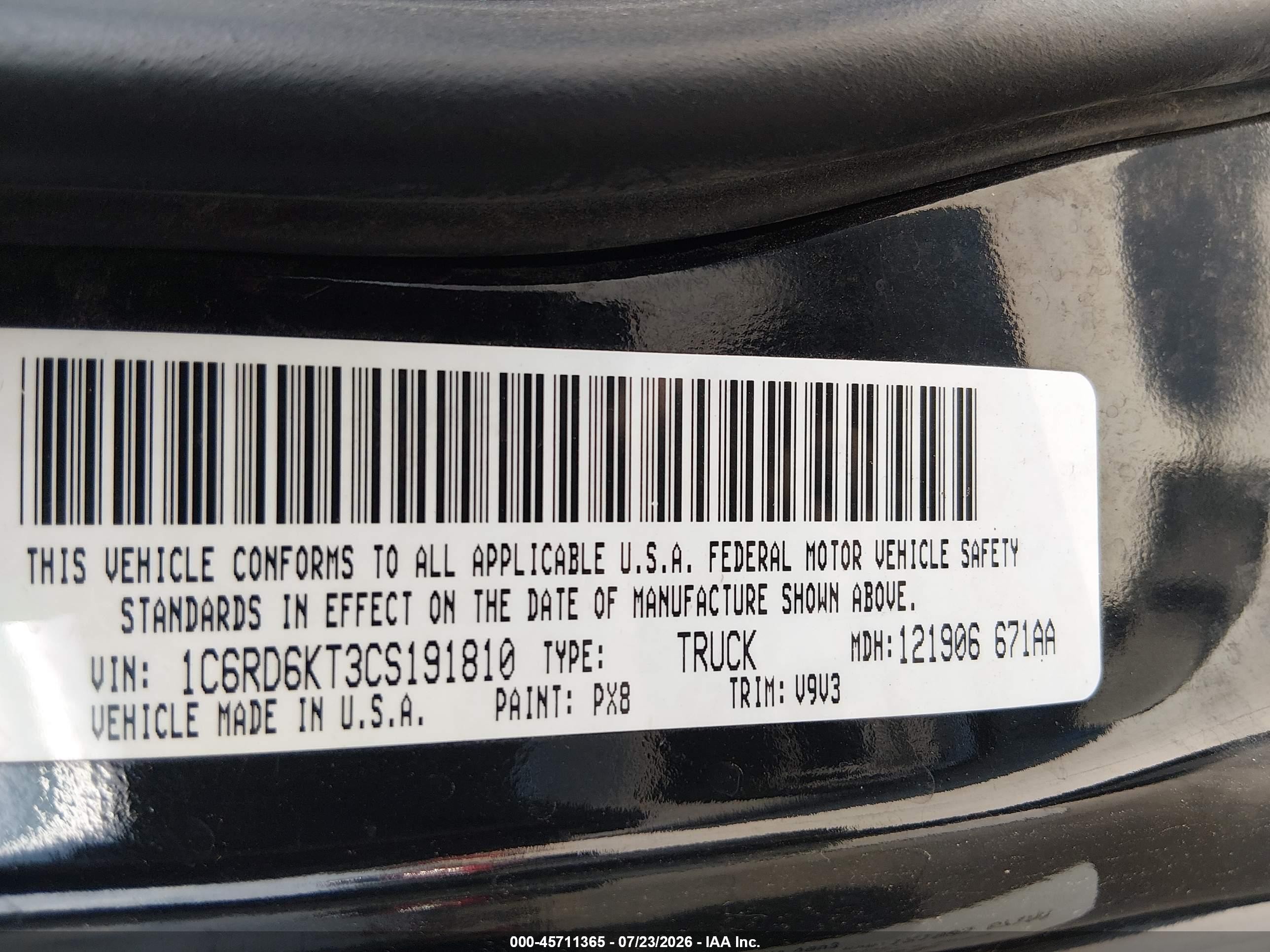 2012 Ram 1500 Express Black vin: 1C6RD6KT3CS191810