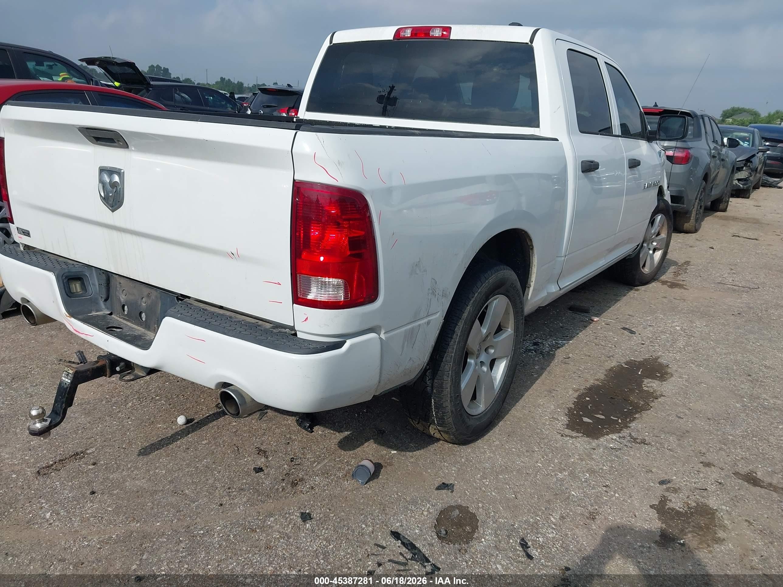 2012 Ram 1500 Express White vin: 1C6RD6KT8CS169740