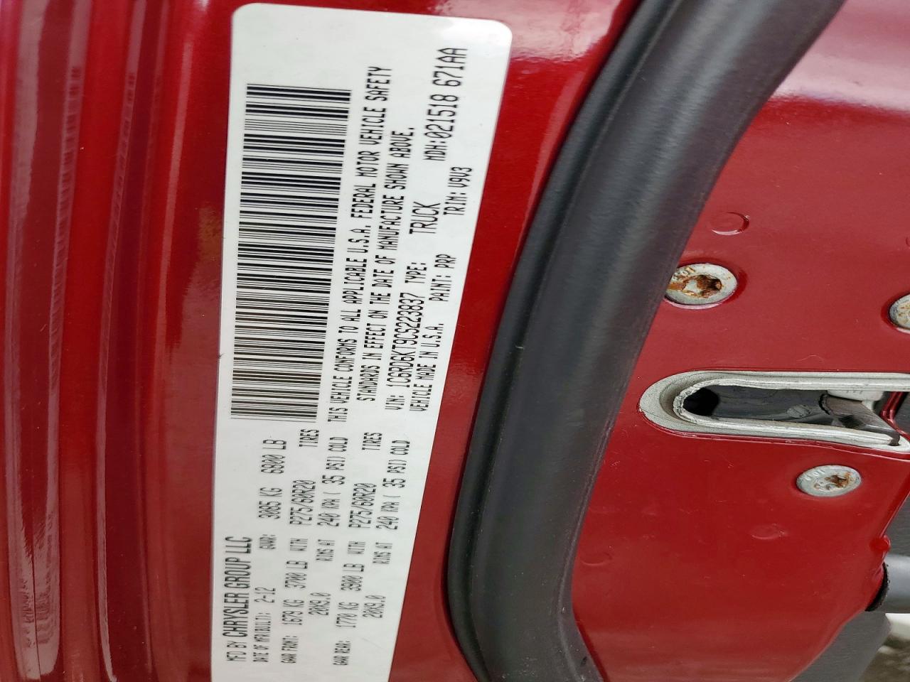 2012 Dodge Ram 1500 St Red vin: 1C6RD6KT9CS223837