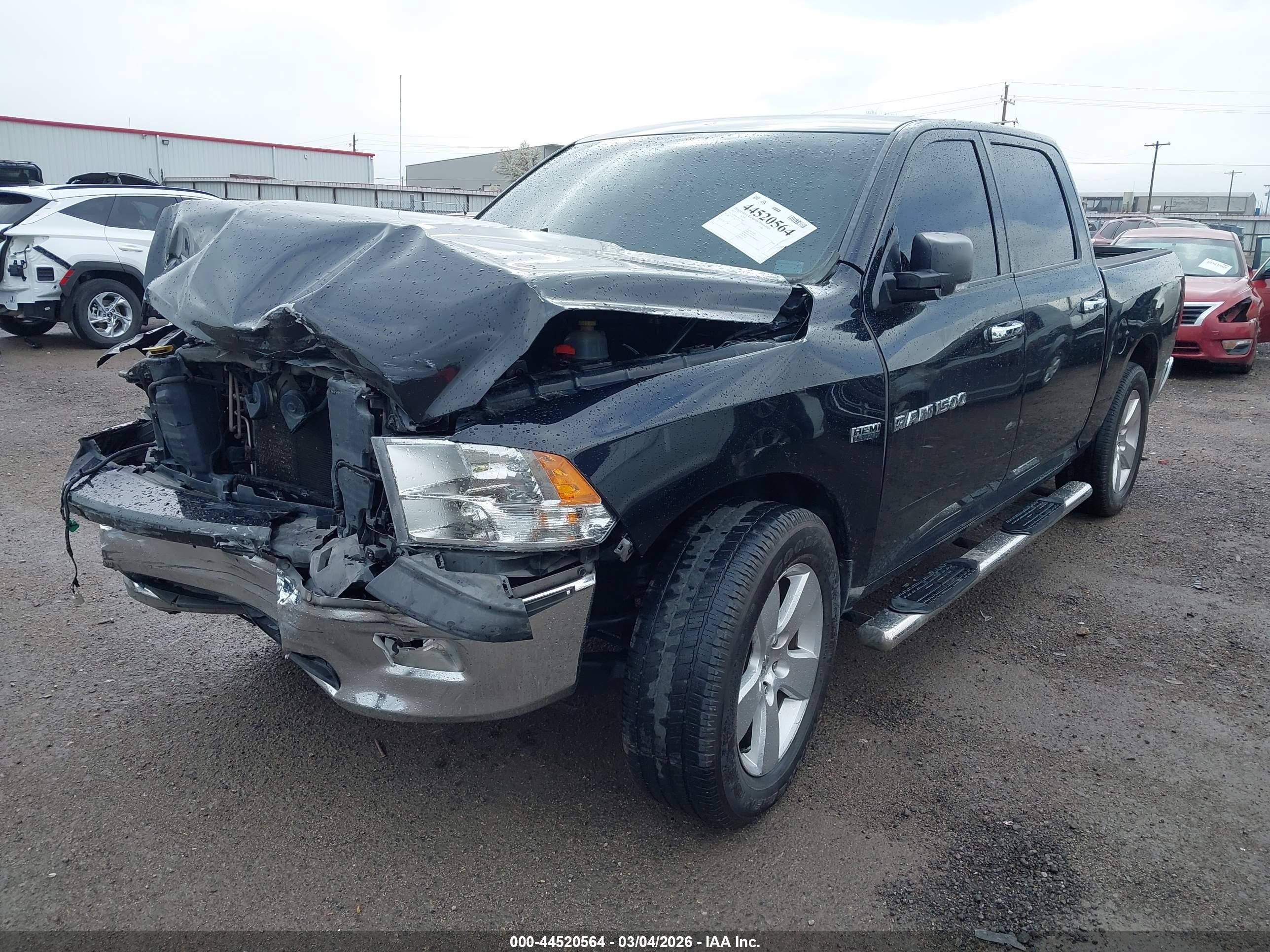 2012 Ram 1500 Slt Black vin: 1C6RD6LT0CS174283