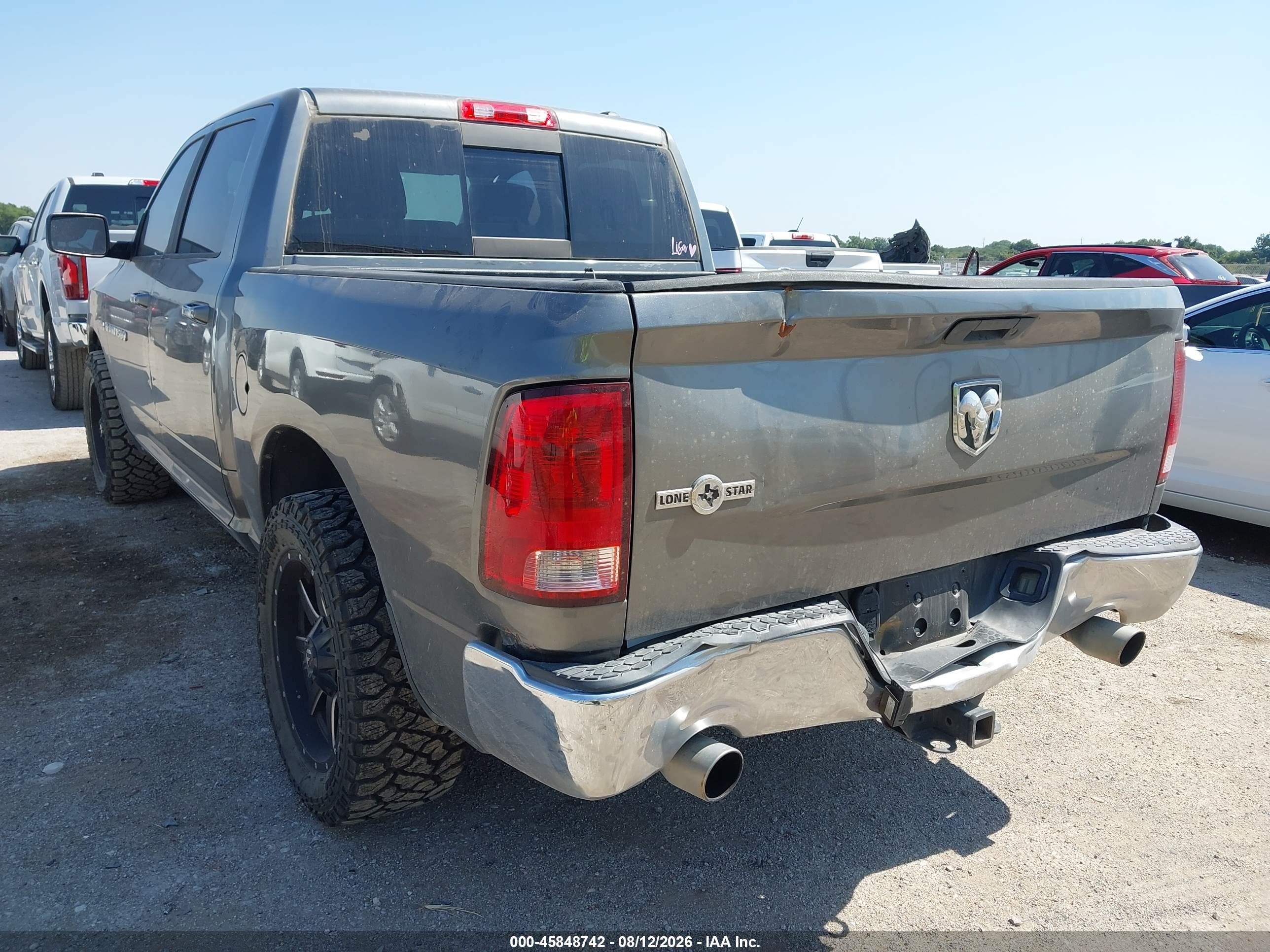 2012 Ram 1500 Slt Gray vin: 1C6RD6LT3CS323818