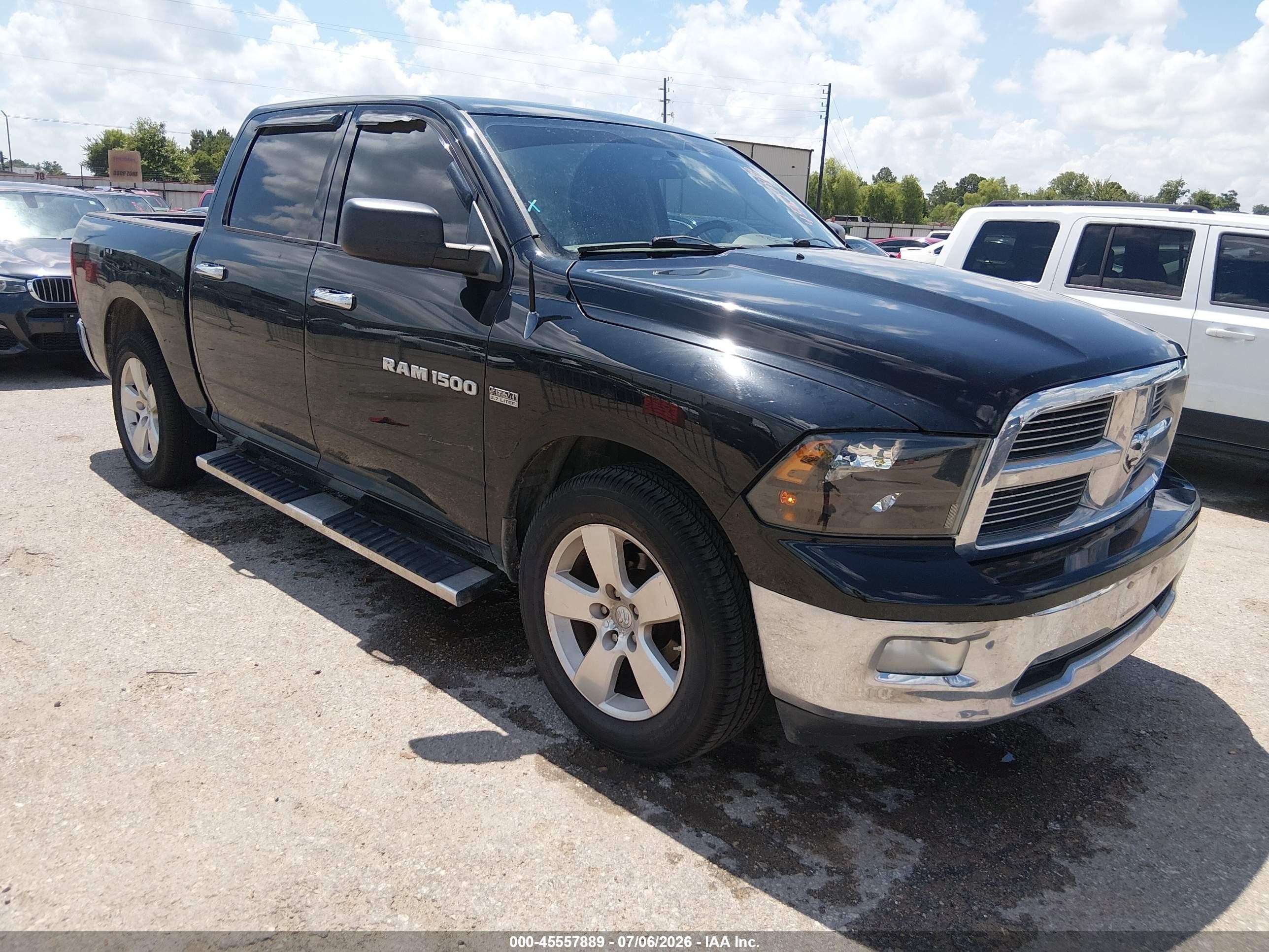 2012 Ram 1500 Slt Black vin: 1C6RD6LT4CS137091