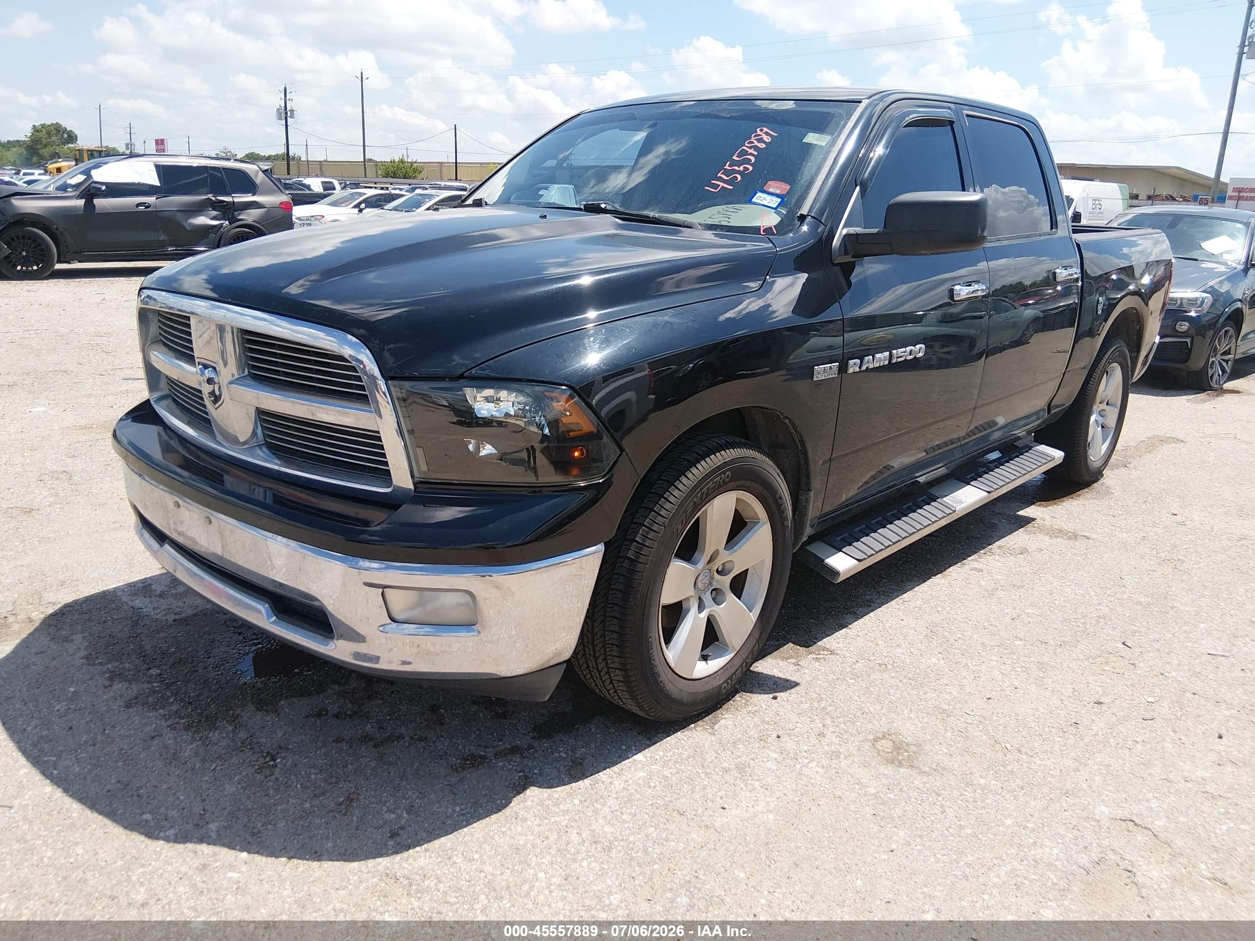 2012 Ram 1500 Slt Black vin: 1C6RD6LT4CS137091