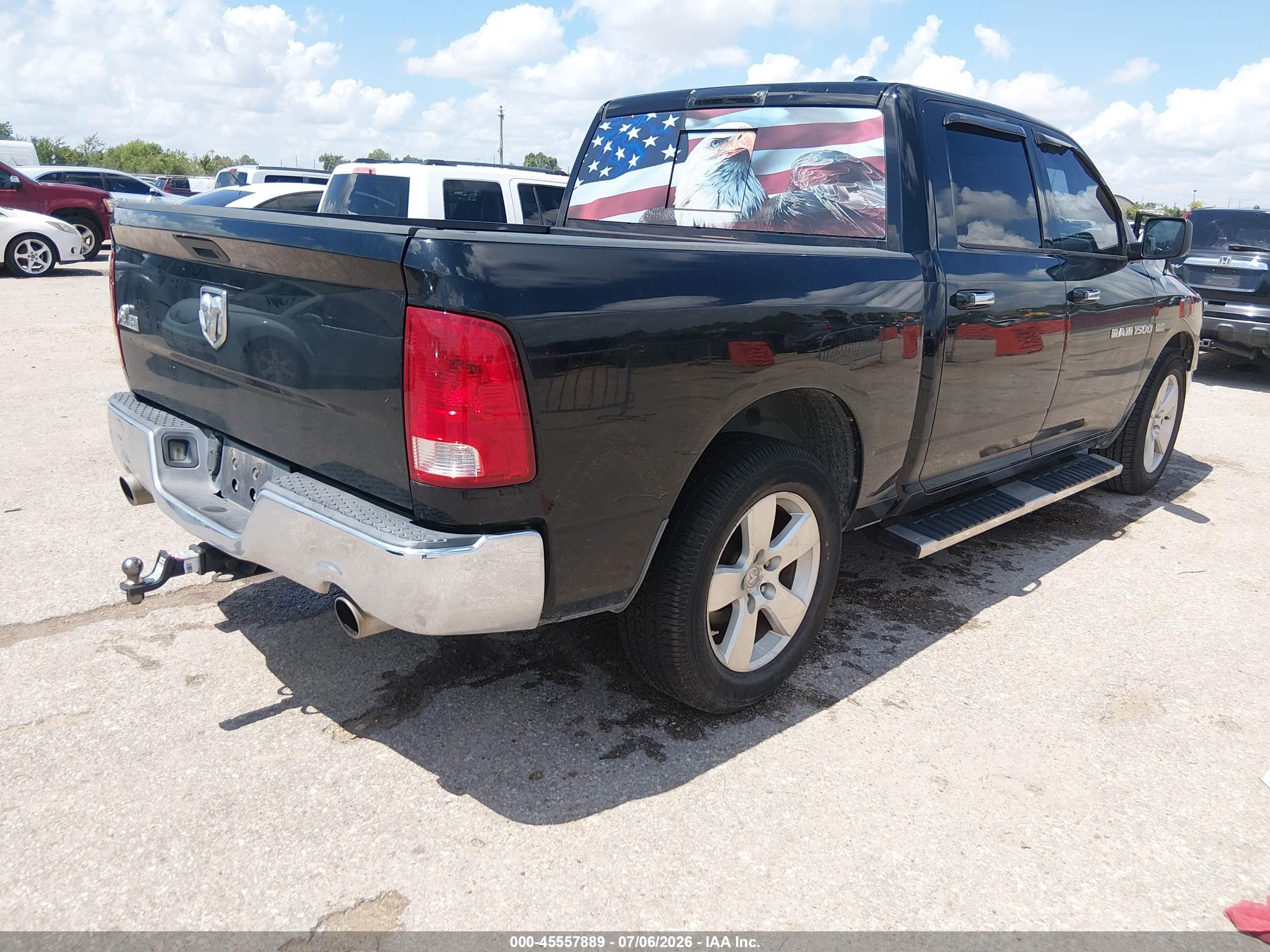 2012 Ram 1500 Slt Black vin: 1C6RD6LT4CS137091