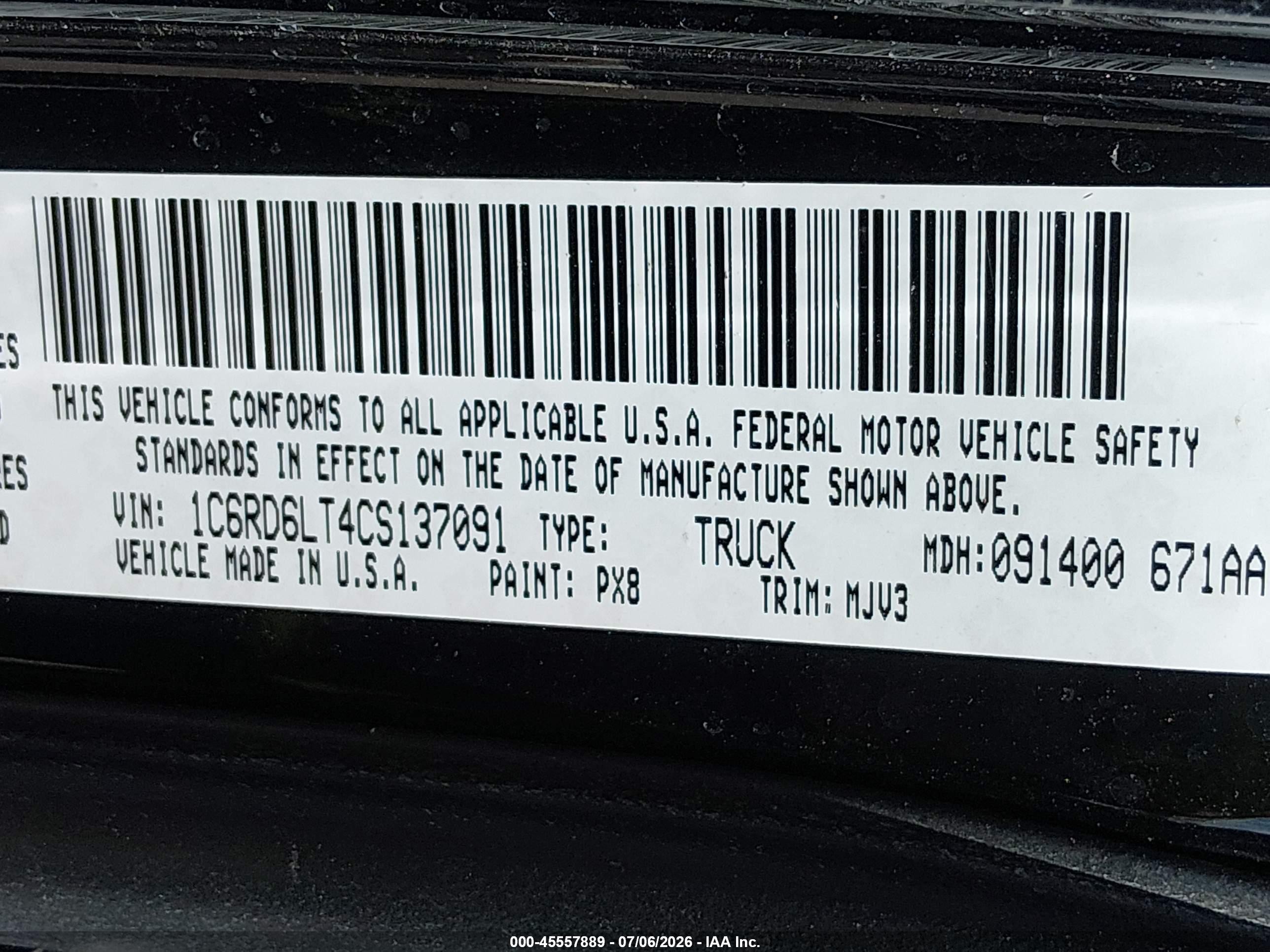 2012 Ram 1500 Slt Black vin: 1C6RD6LT4CS137091