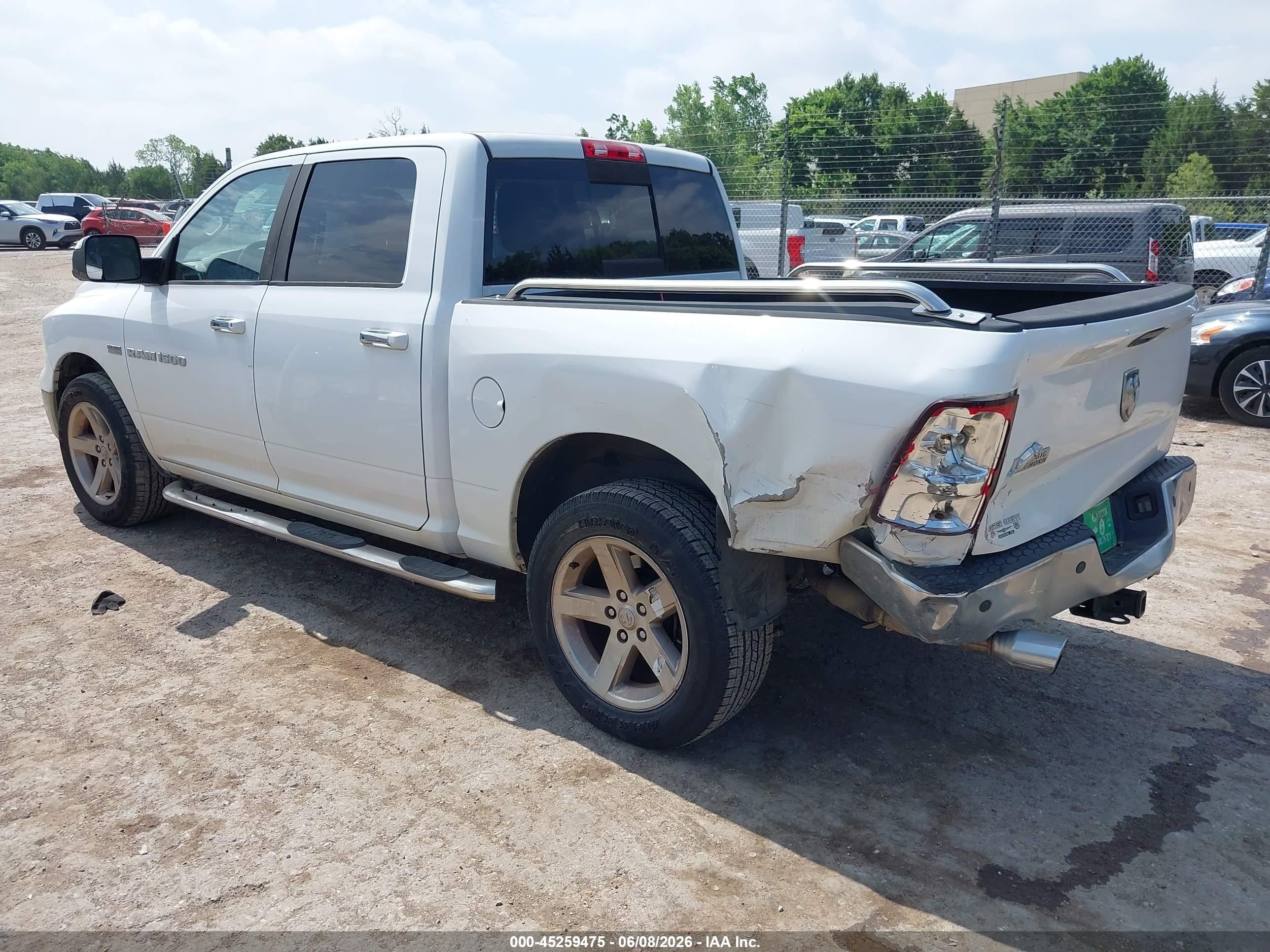 2012 Ram 1500 Slt White vin: 1C6RD6LT4CS223792