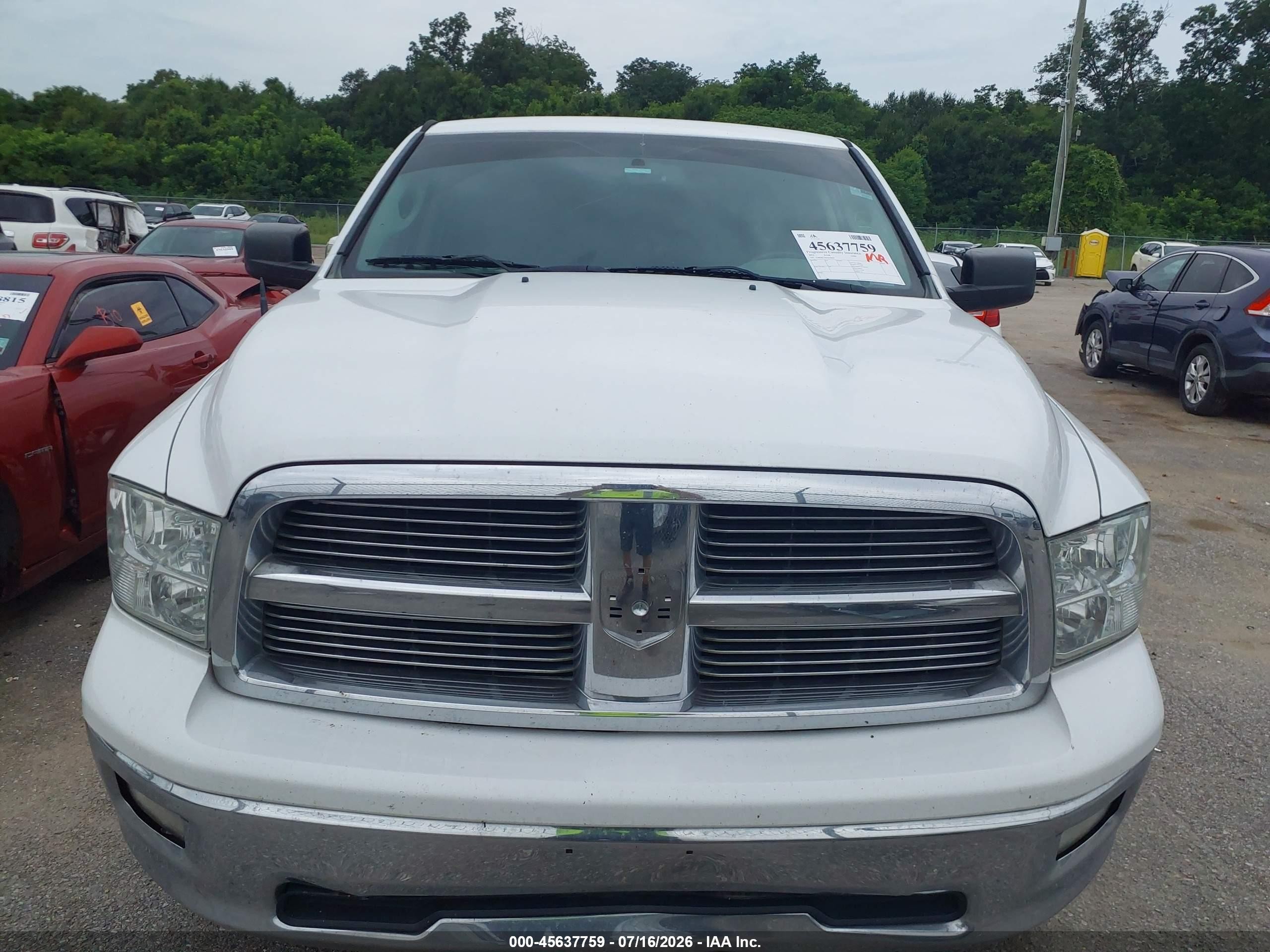 2012 Ram 1500 Big Horn White vin: 1C6RD6LT4CS318630