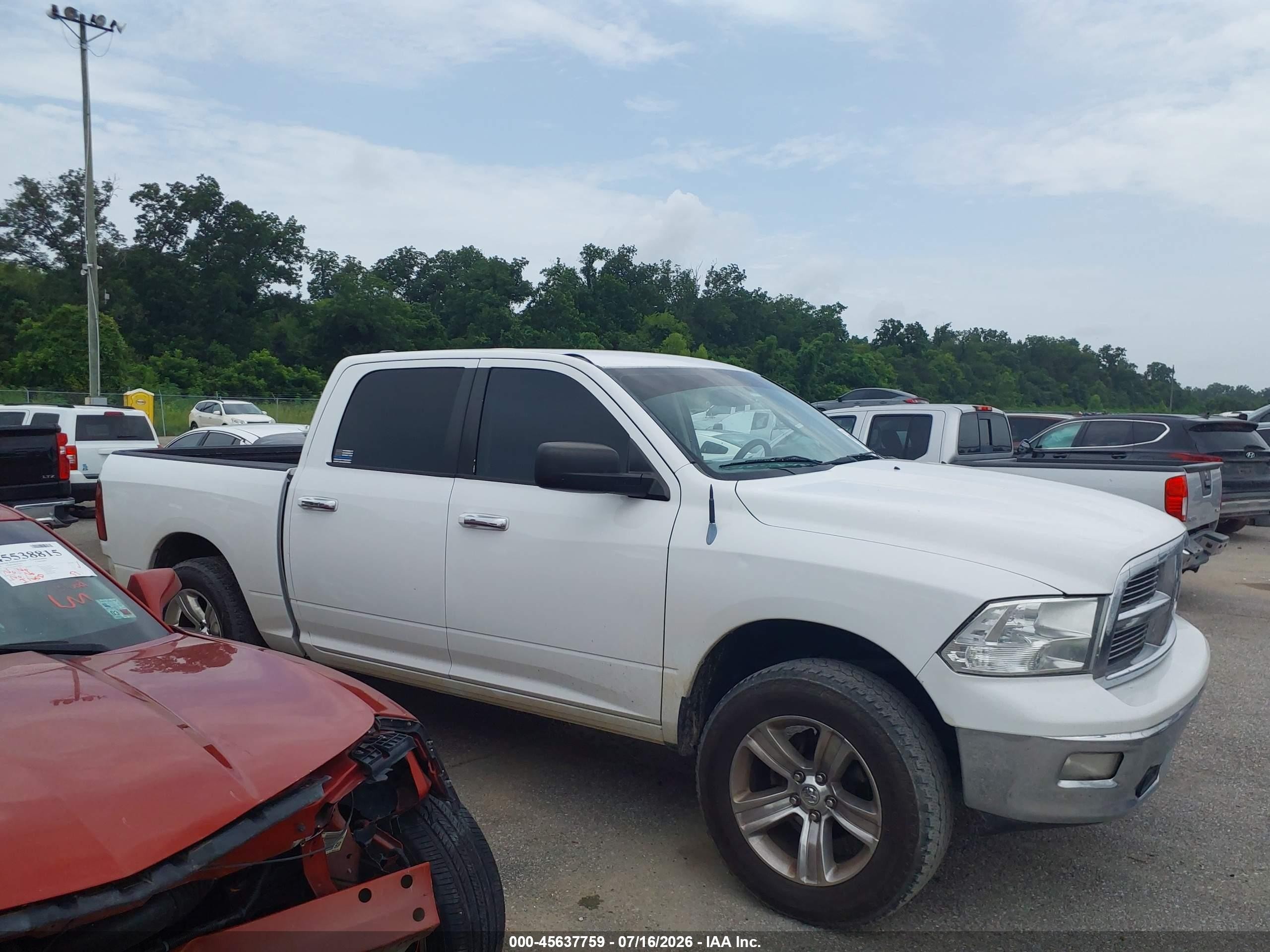 2012 Ram 1500 Big Horn White vin: 1C6RD6LT4CS318630