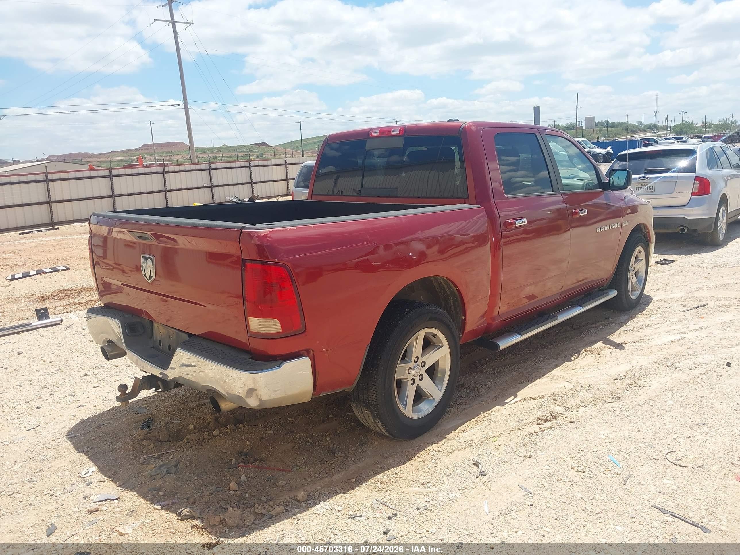 2012 Ram 1500 Lone Star Burgundy vin: 1C6RD6LT5CS236955