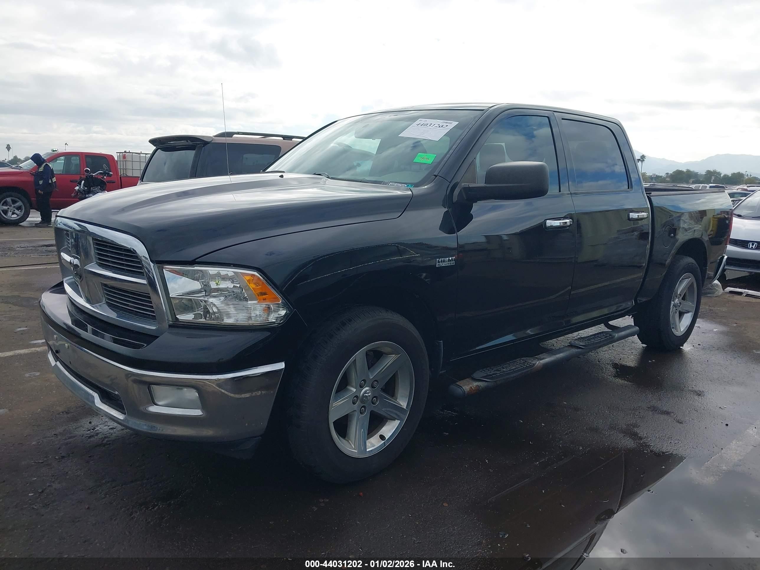 2012 Ram 1500 Slt Black vin: 1C6RD6LT9CS152833