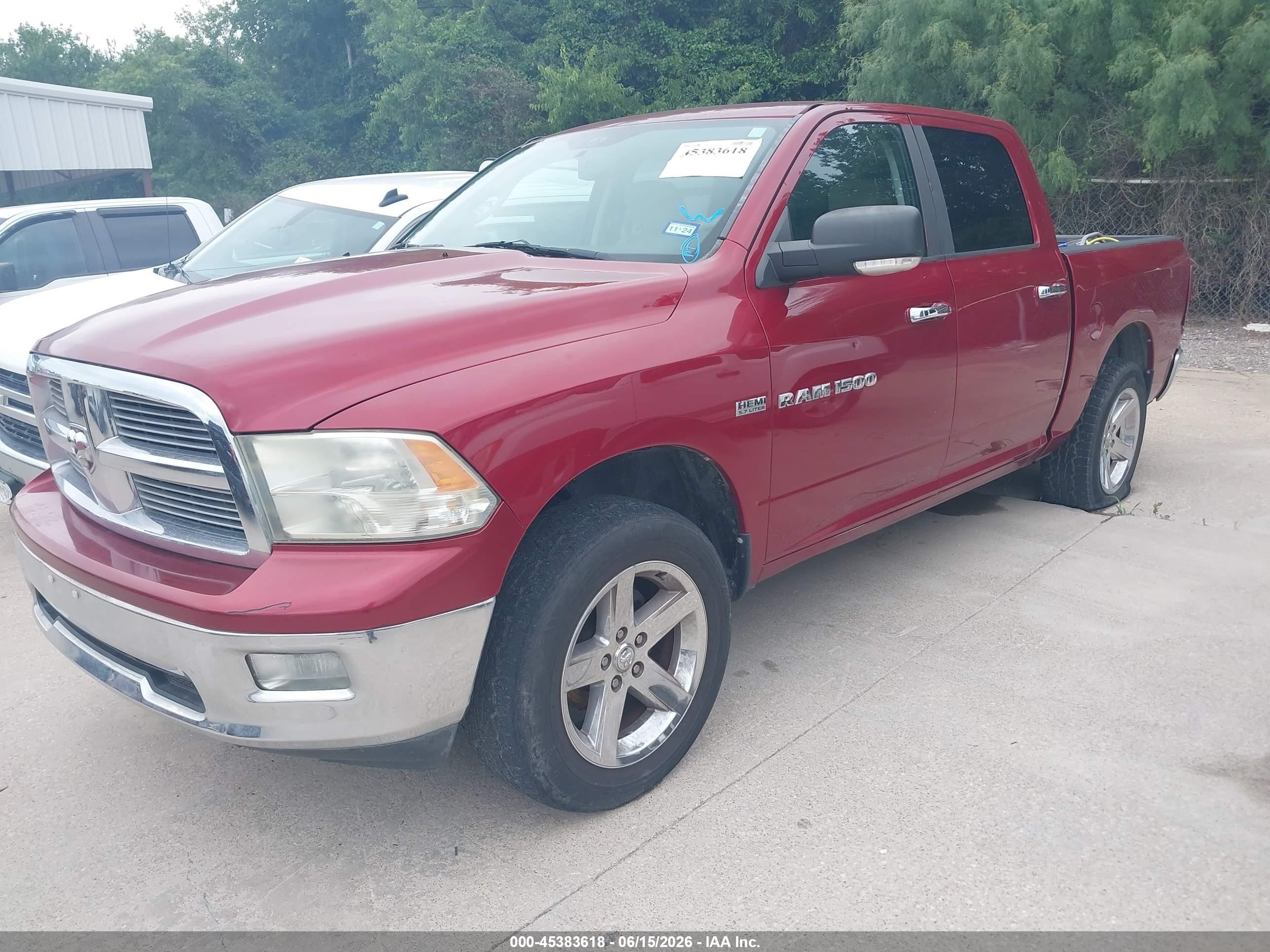 2012 Ram 1500 Lone Star Burgundy vin: 1C6RD6LT9CS312998