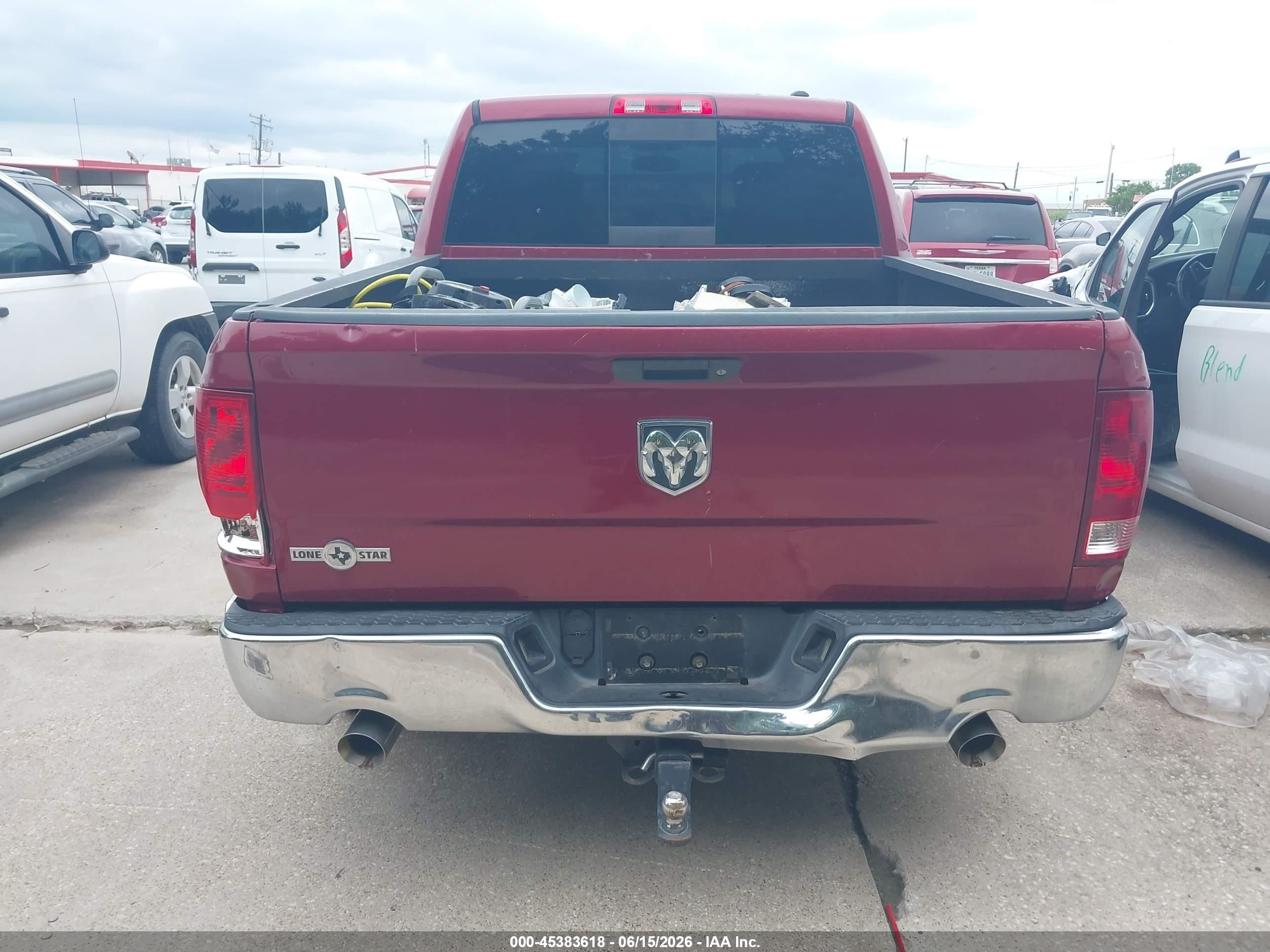 2012 Ram 1500 Lone Star Burgundy vin: 1C6RD6LT9CS312998