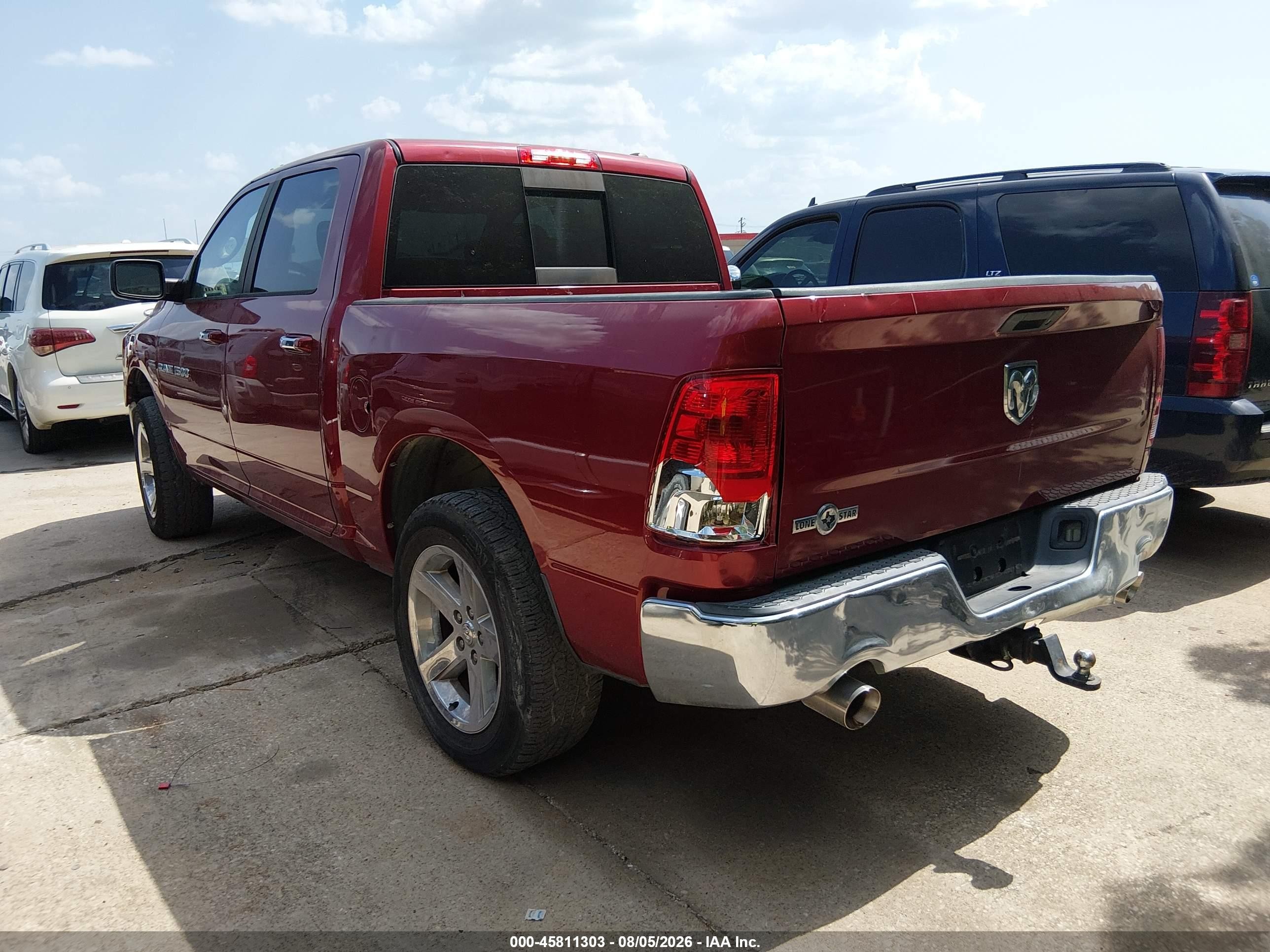 2012 Ram 1500 Lone Star Burgundy vin: 1C6RD6LT9CS312998