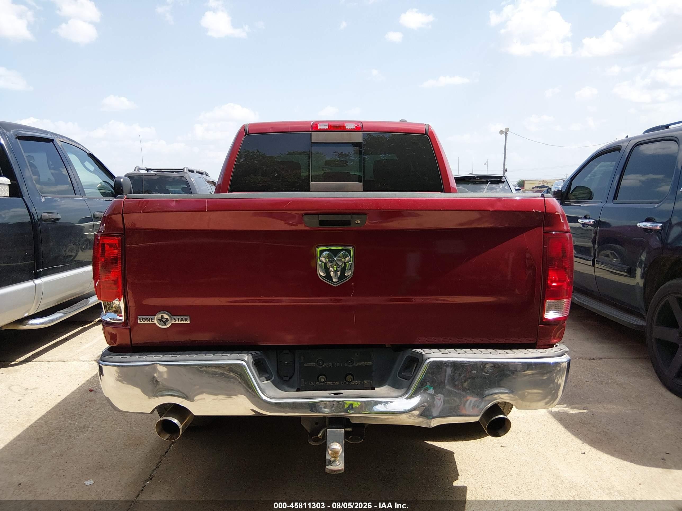 2012 Ram 1500 Lone Star Burgundy vin: 1C6RD6LT9CS312998