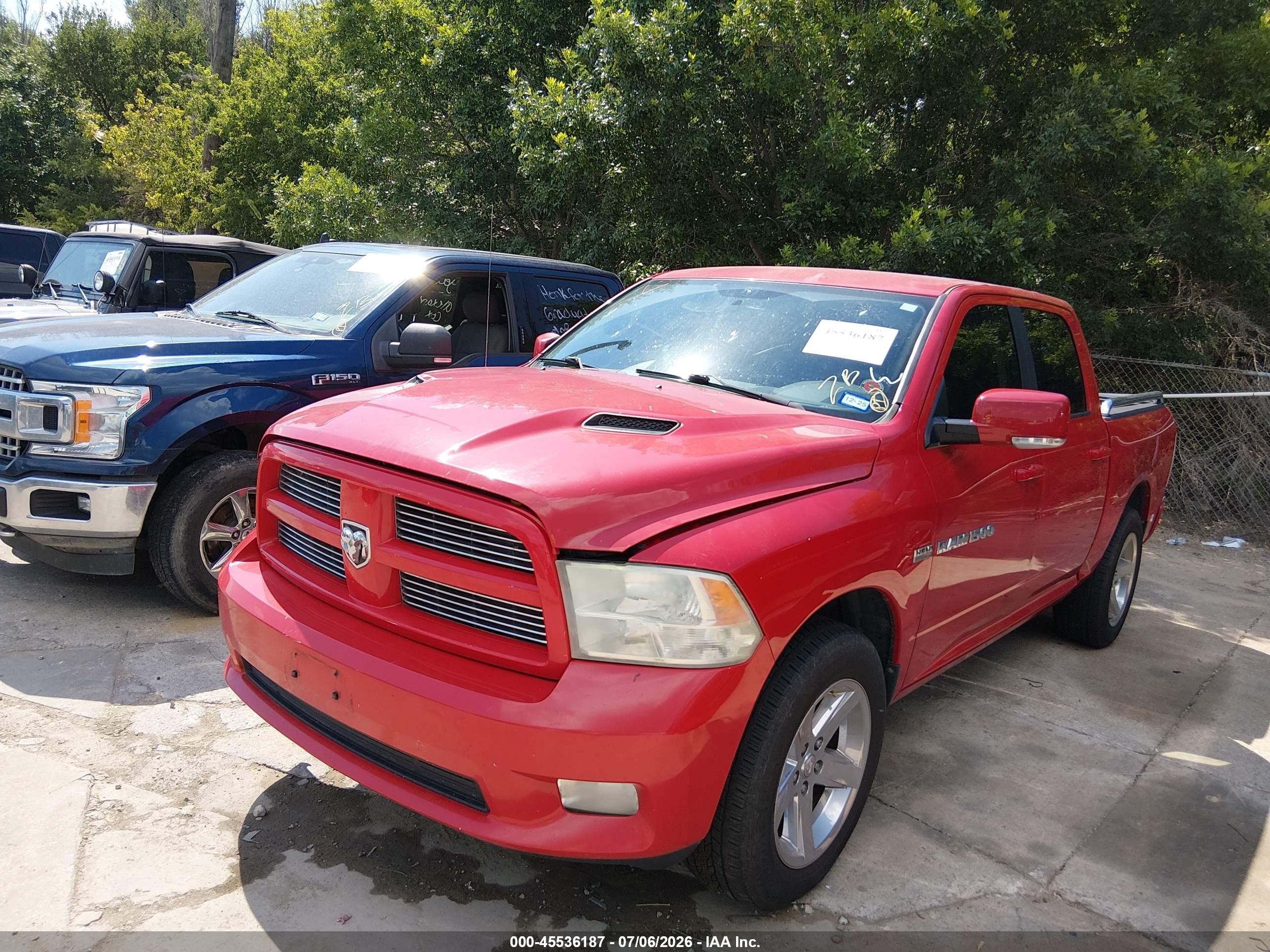 2012 Ram 1500 Sport Red vin: 1C6RD6MT4CS235620