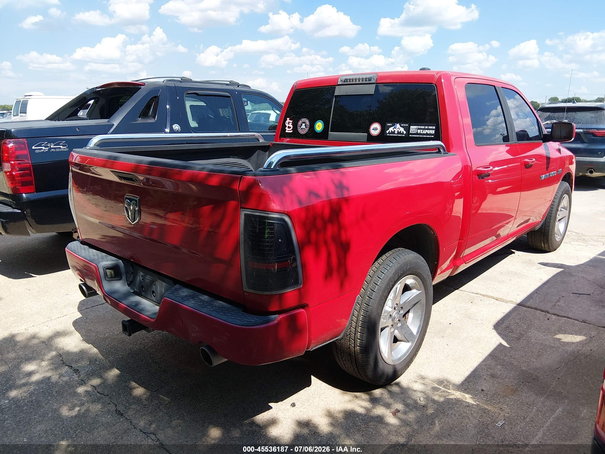 2012 Ram 1500 Sport Red vin: 1C6RD6MT4CS235620