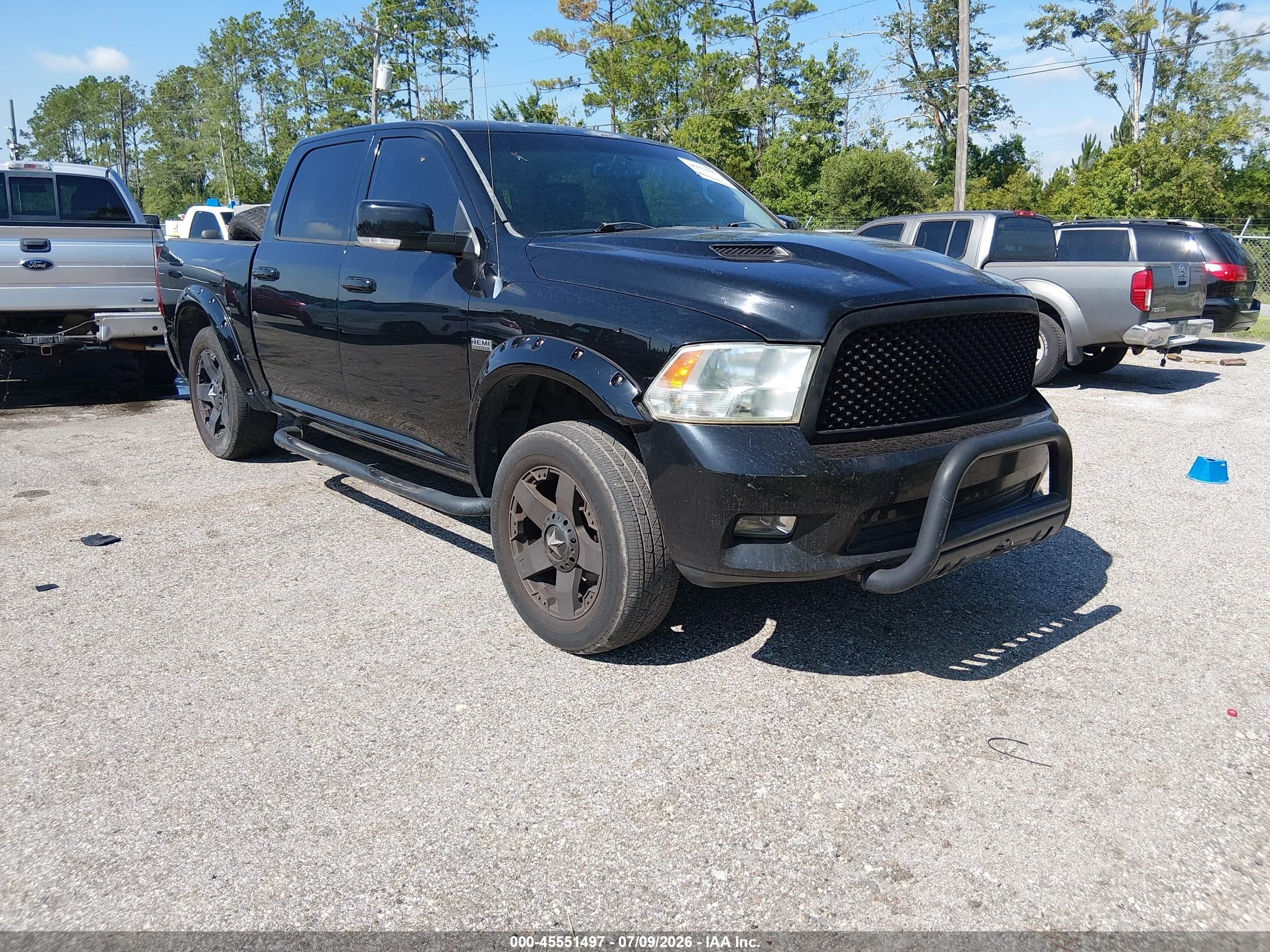 2012 Ram 1500 Sport Черный vin: 1C6RD6MT4CS302460
