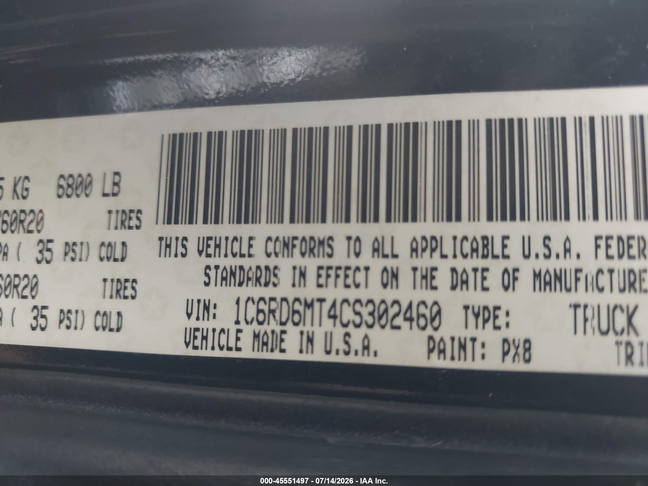 2012 Ram 1500 Sport Black vin: 1C6RD6MT4CS302460
