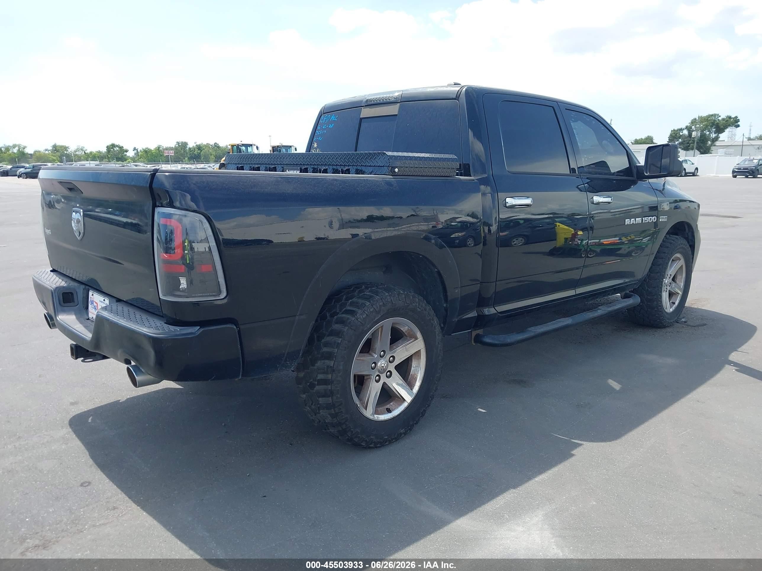 2012 Ram 1500 Sport Черный vin: 1C6RD6MT9CS249142