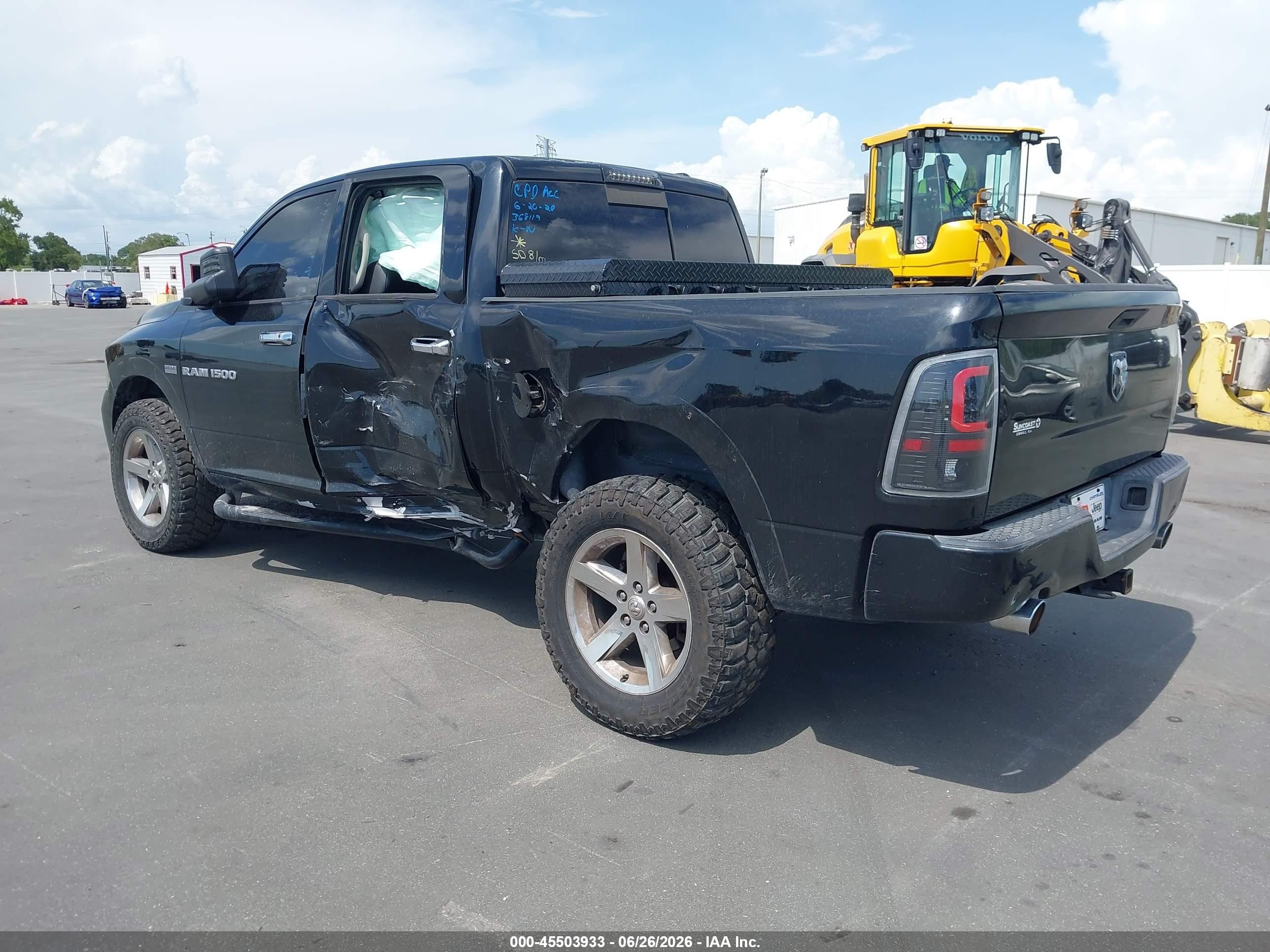 2012 Ram 1500 Sport Черный vin: 1C6RD6MT9CS249142