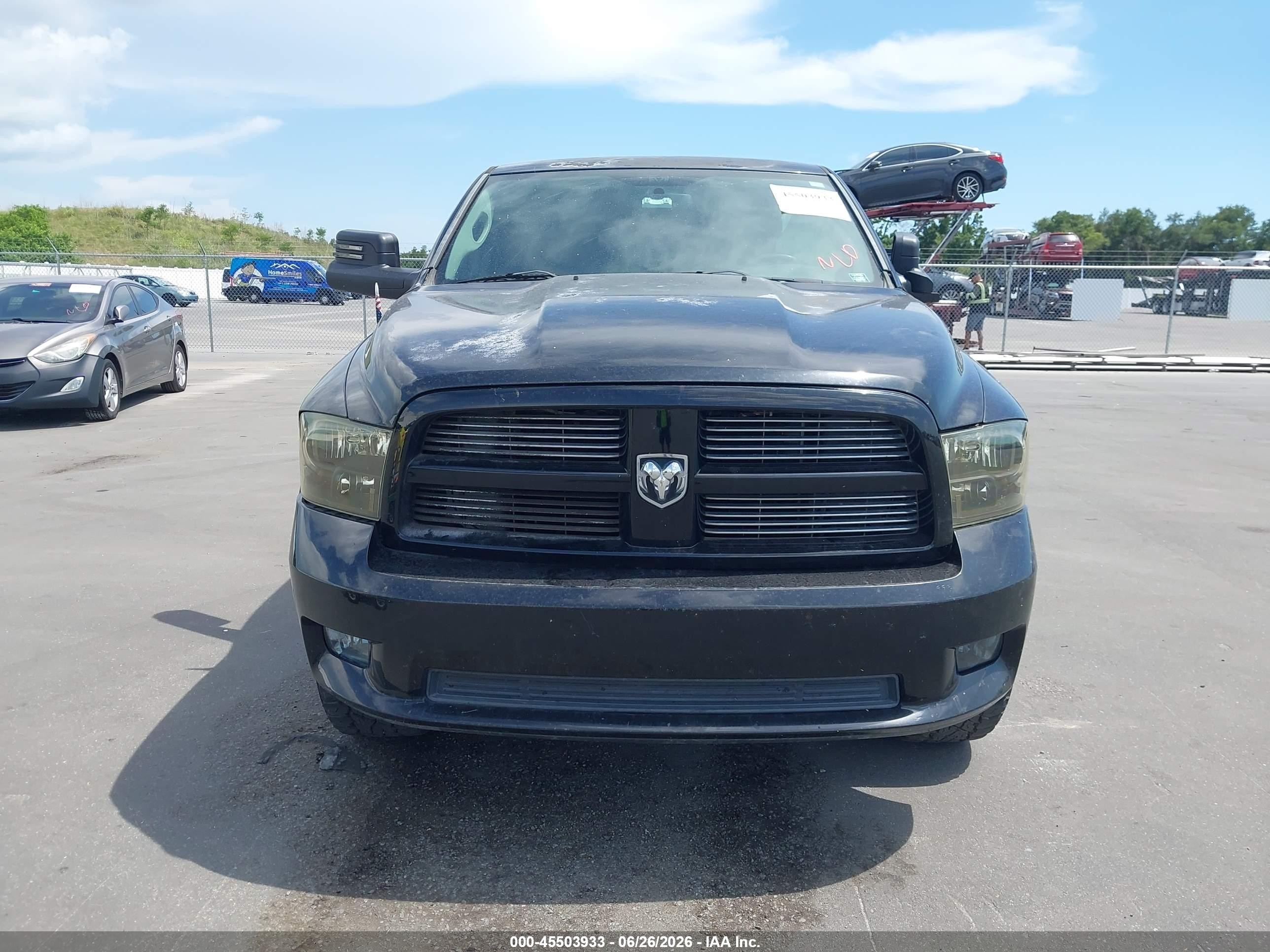 2012 Ram 1500 Sport Черный vin: 1C6RD6MT9CS249142