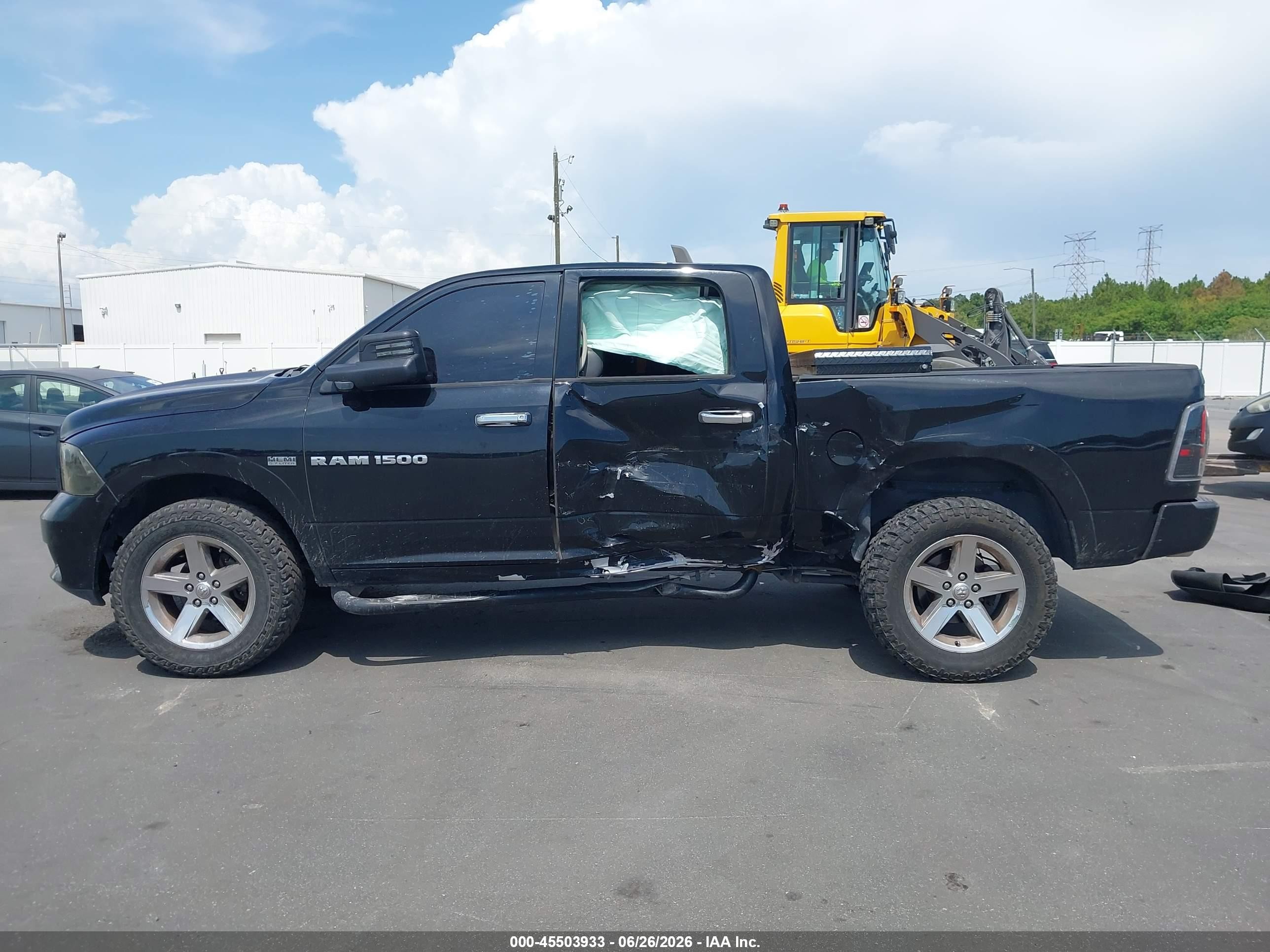 2012 Ram 1500 Sport Черный vin: 1C6RD6MT9CS249142