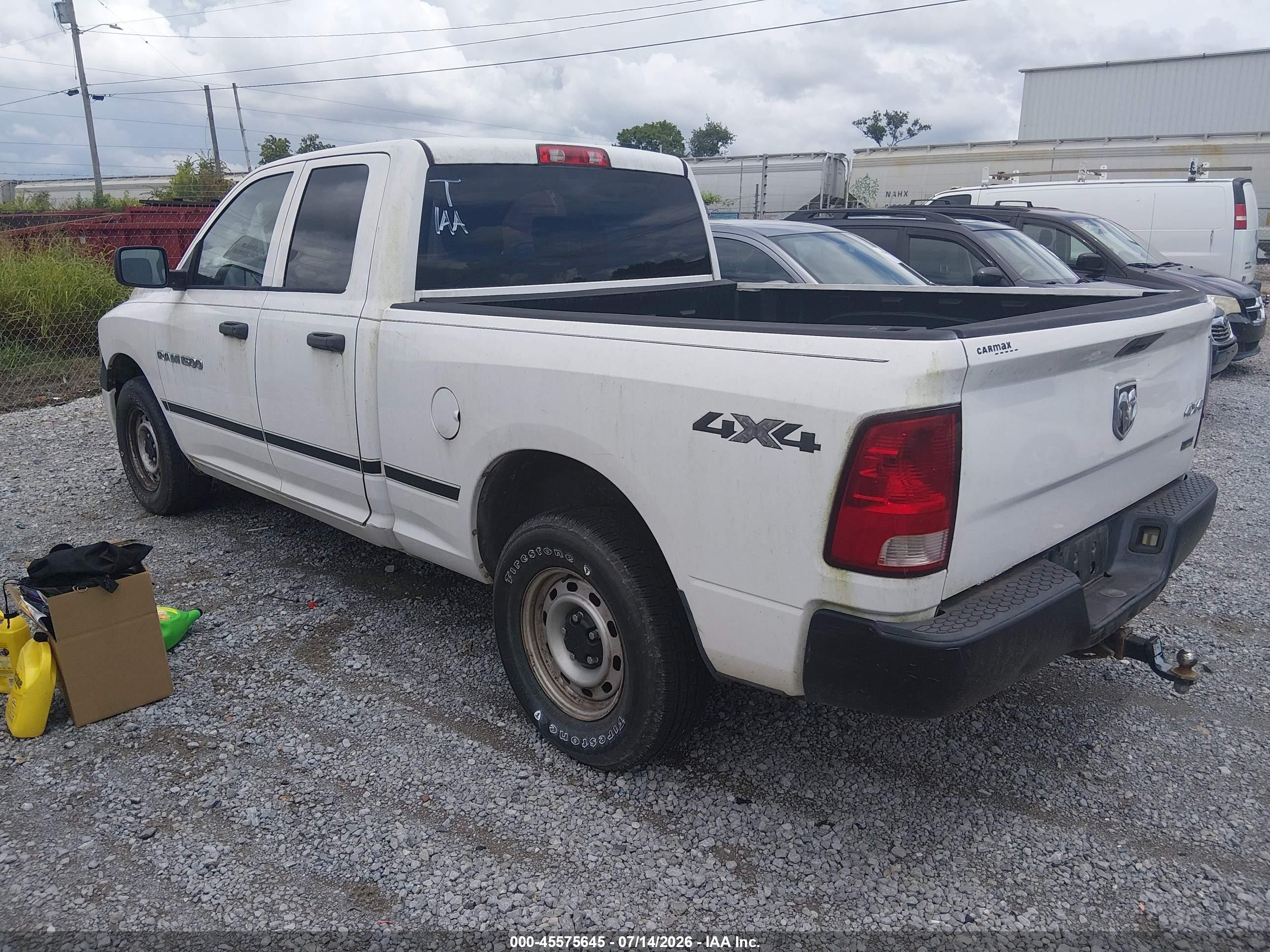 2012 Ram 1500 St White vin: 1C6RD7FP5CS264498
