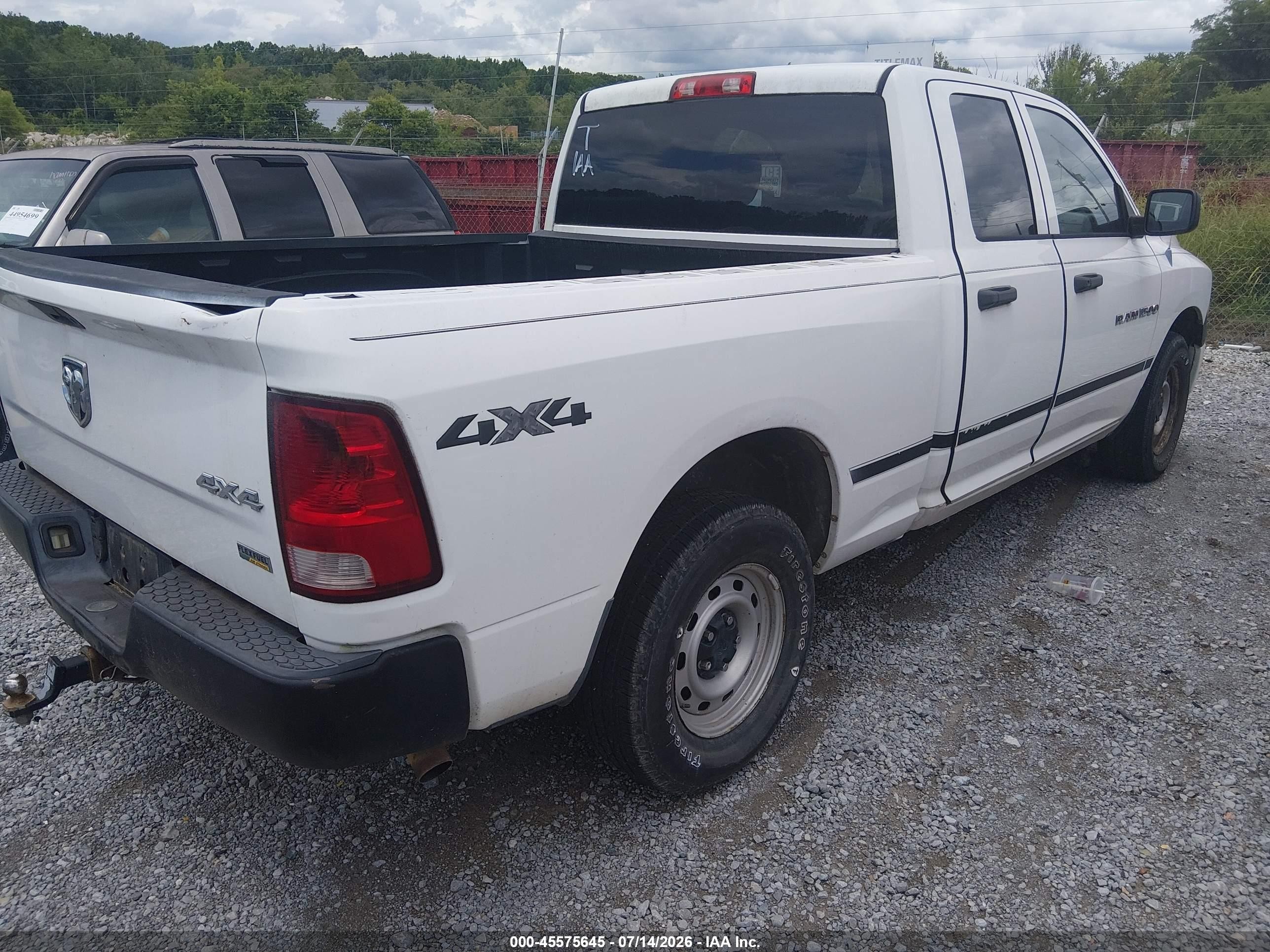 2012 Ram 1500 St White vin: 1C6RD7FP5CS264498