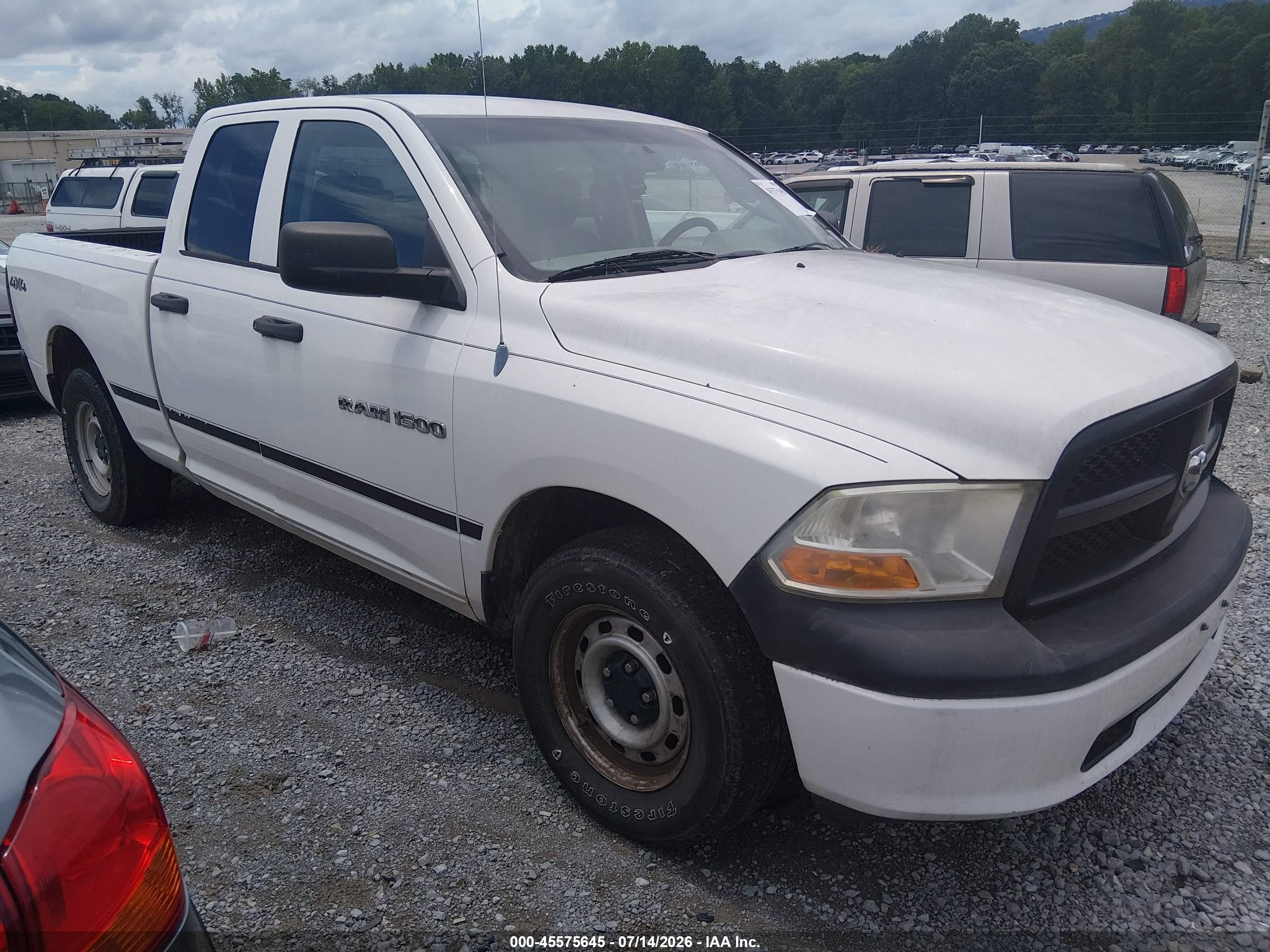 2012 Ram 1500 St White vin: 1C6RD7FP5CS264498