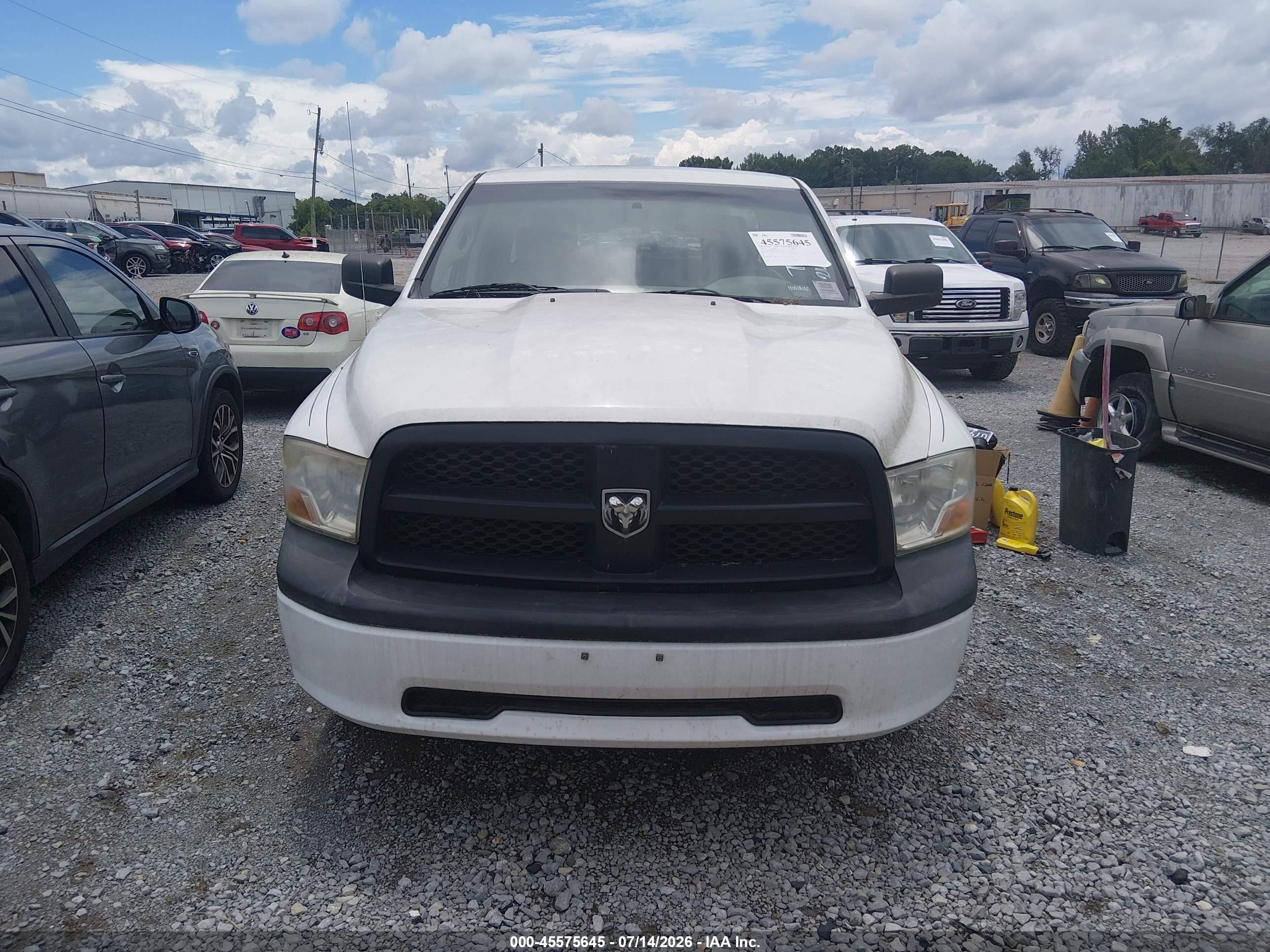 2012 Ram 1500 St White vin: 1C6RD7FP5CS264498