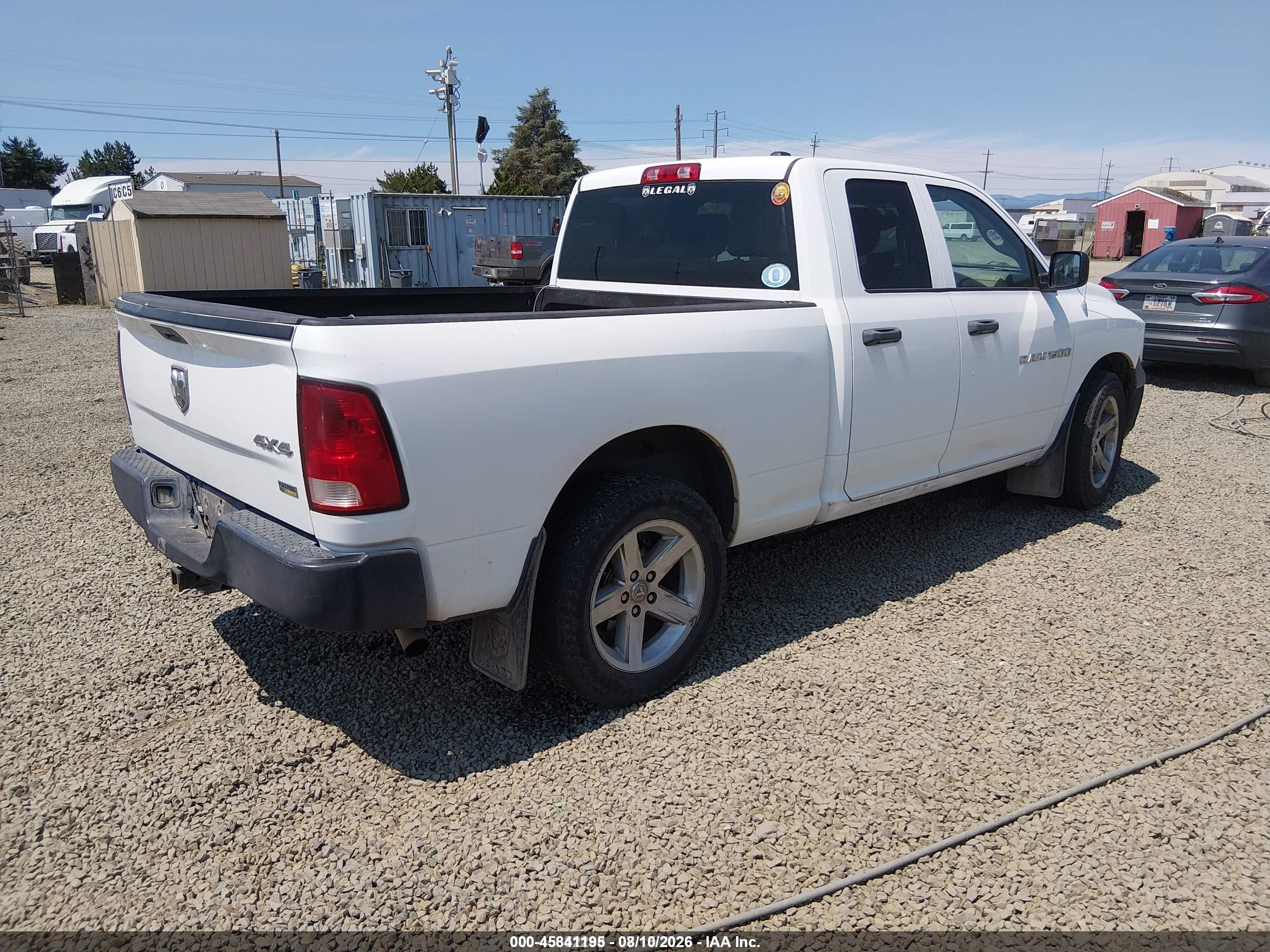 2012 Ram 1500 St White vin: 1C6RD7FP7CS234824