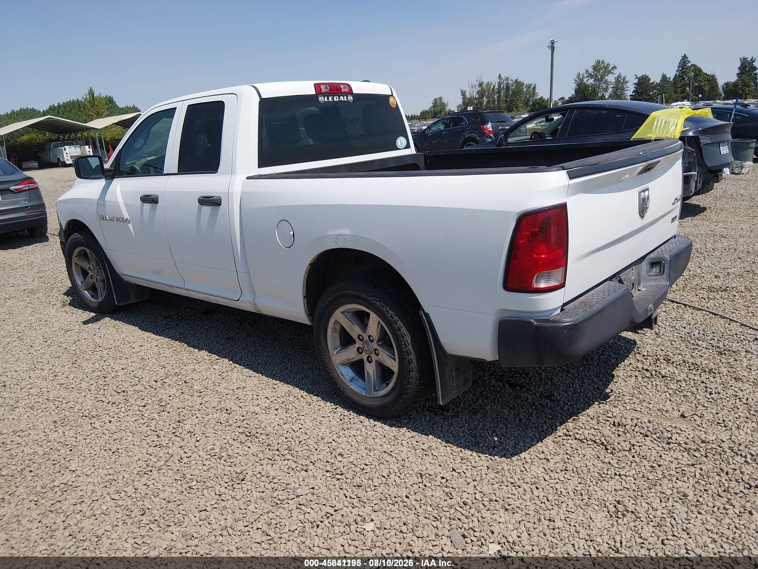 2012 Ram 1500 St White vin: 1C6RD7FP7CS234824
