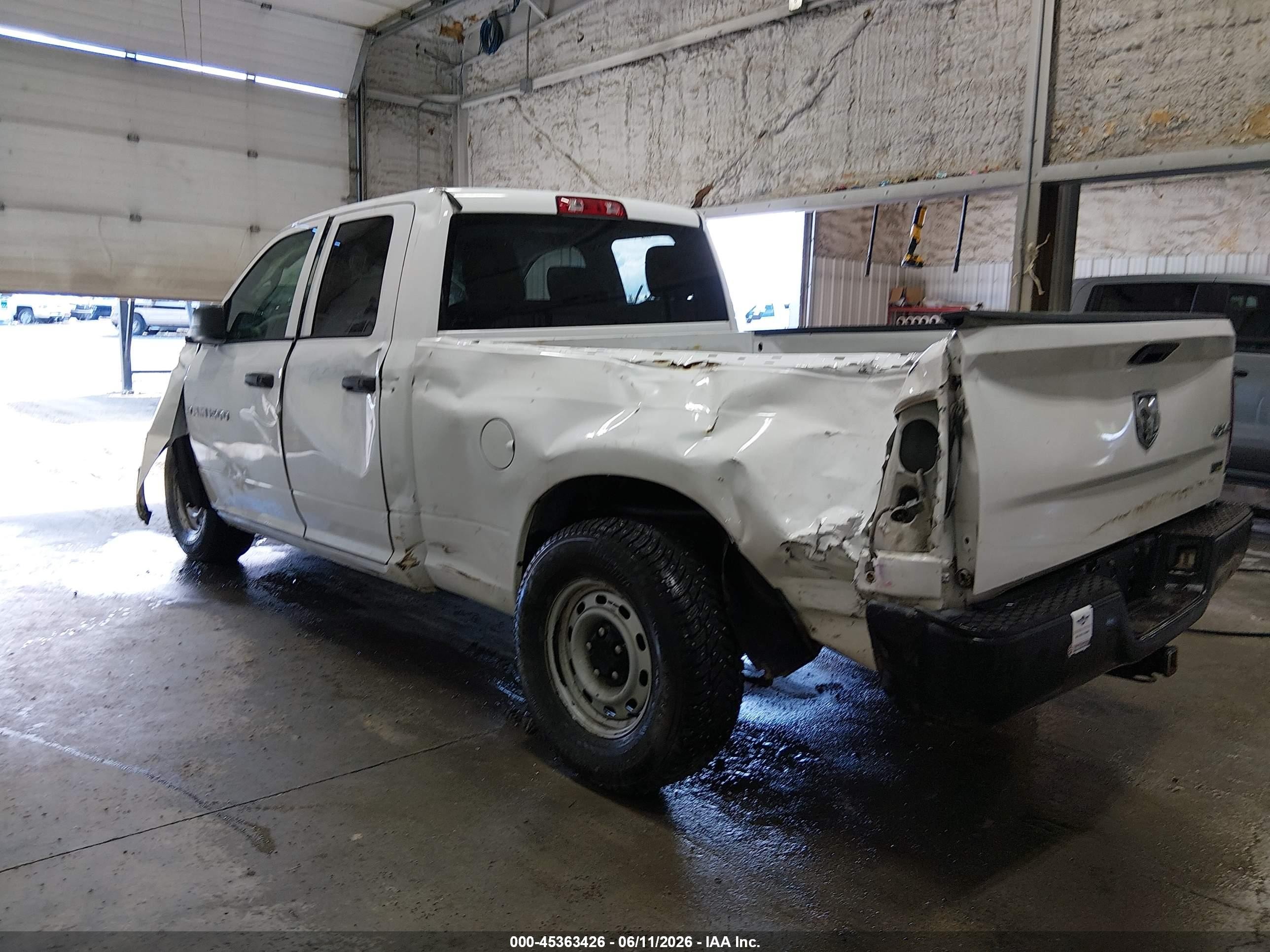 2012 Ram 1500 St White vin: 1C6RD7FP9CS324718
