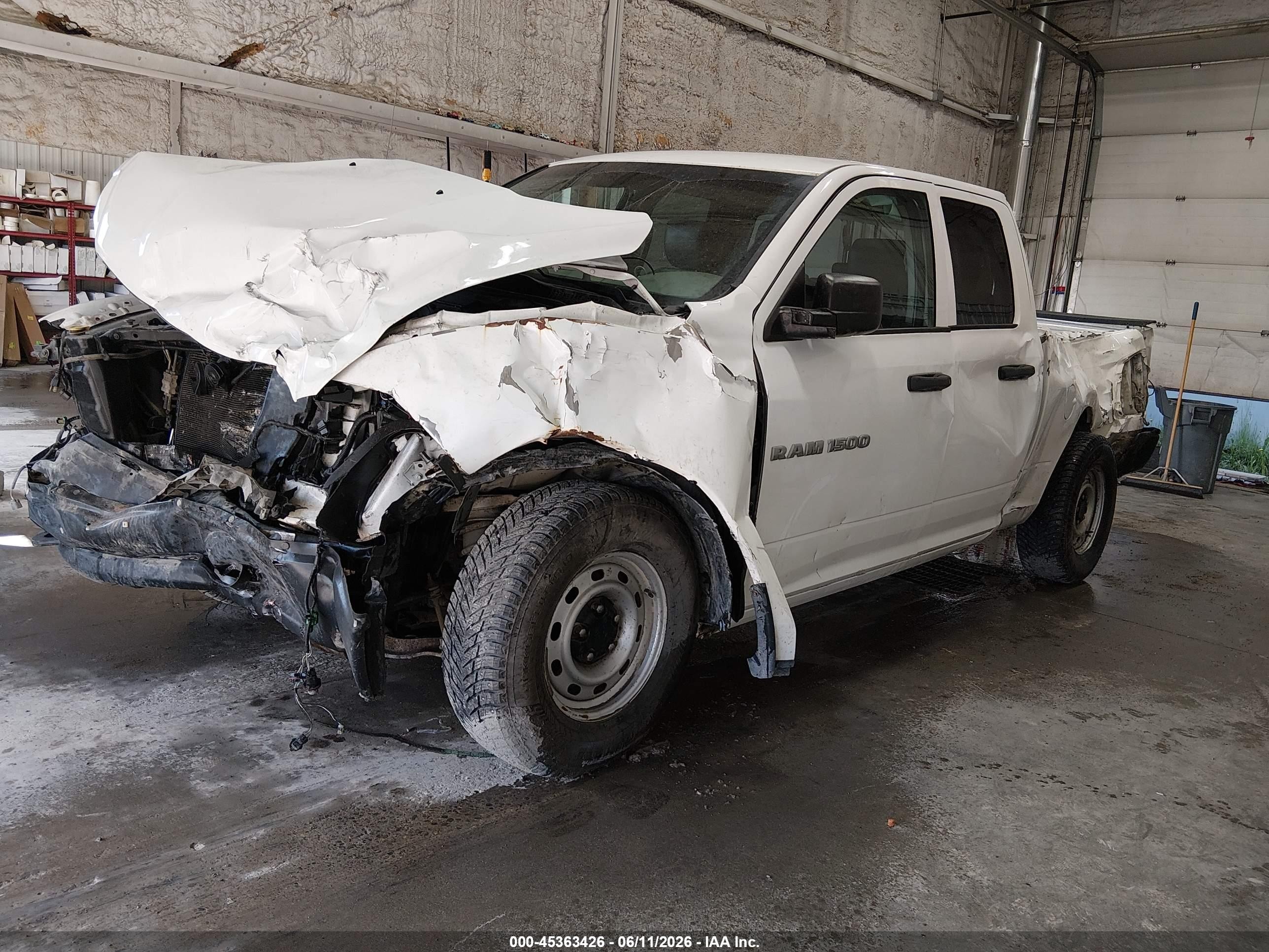 2012 Ram 1500 St White vin: 1C6RD7FP9CS324718