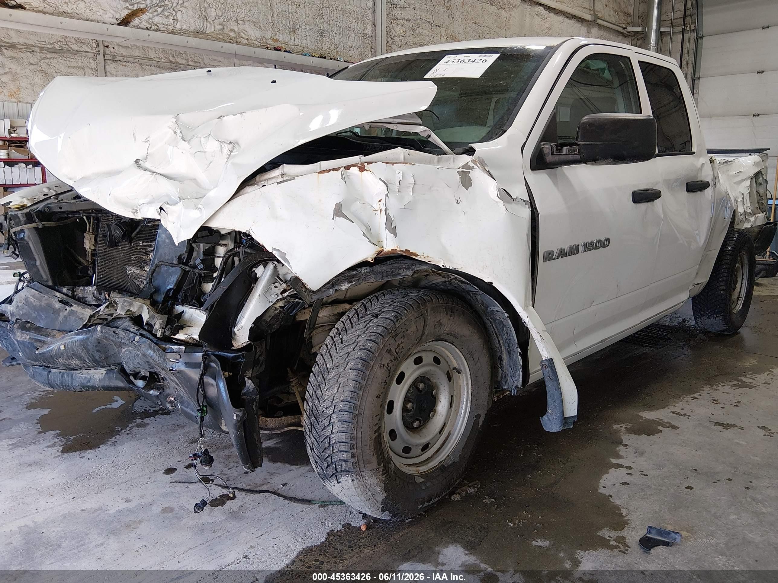 2012 Ram 1500 St White vin: 1C6RD7FP9CS324718