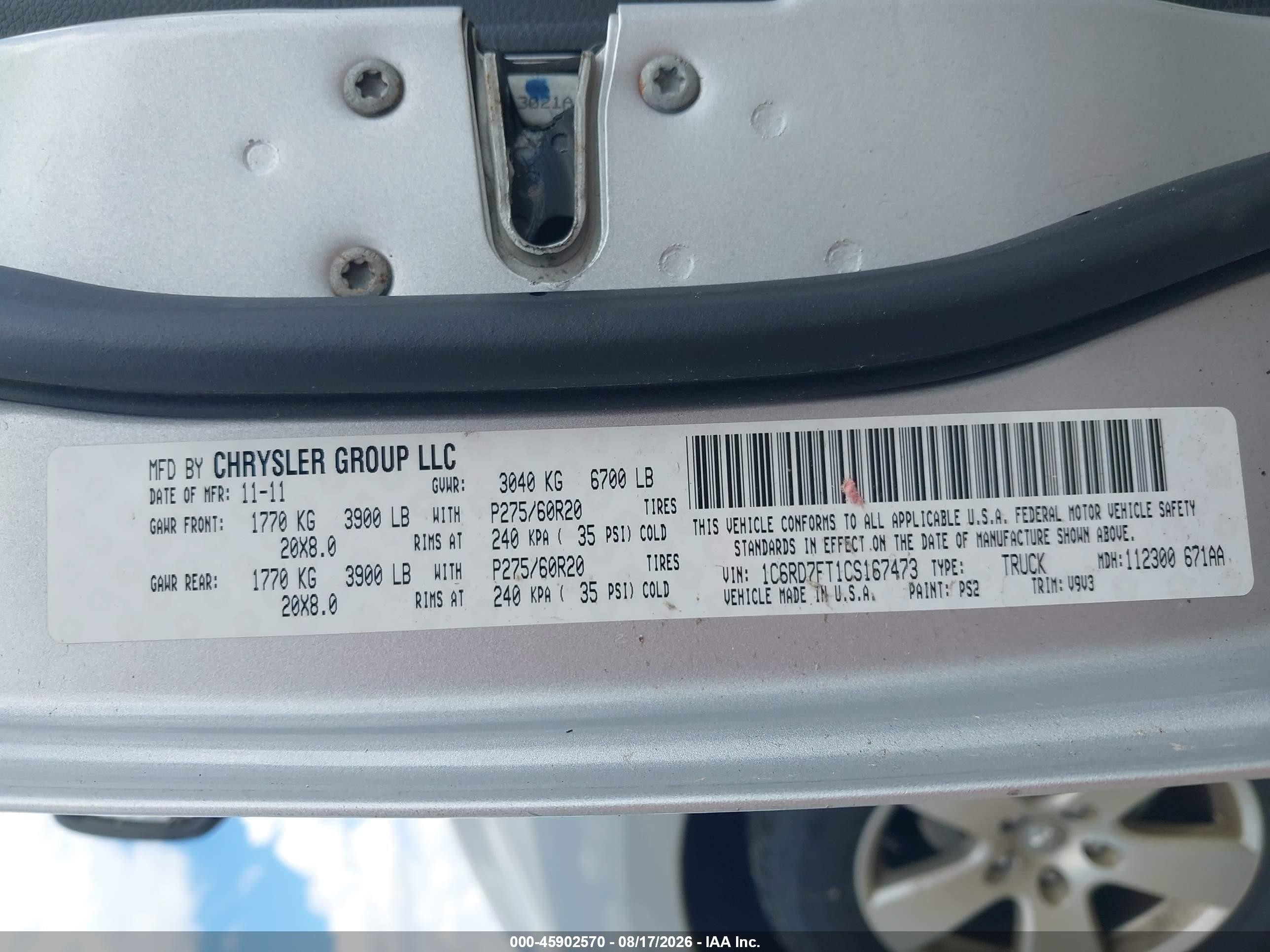 2012 Ram 1500 Express Silver vin: 1C6RD7FT1CS167473