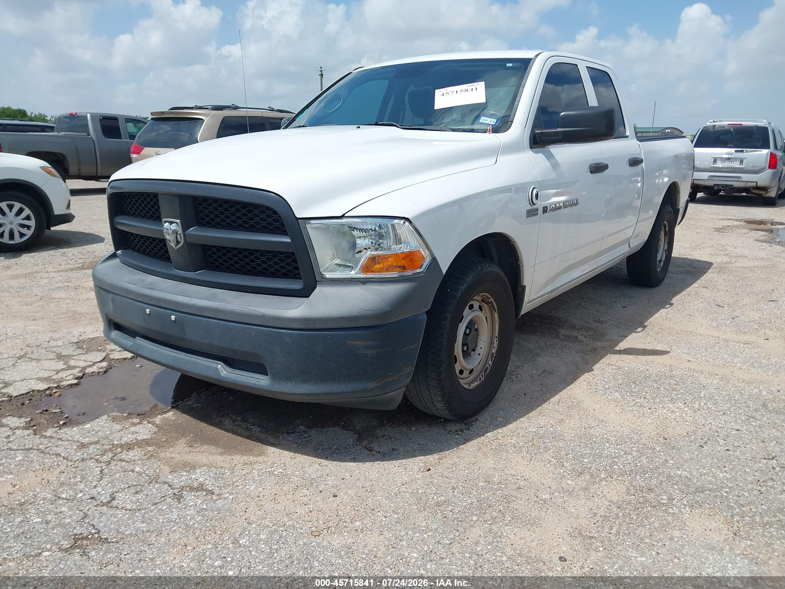 2012 Ram 1500 St White vin: 1C6RD7FT1CS249574