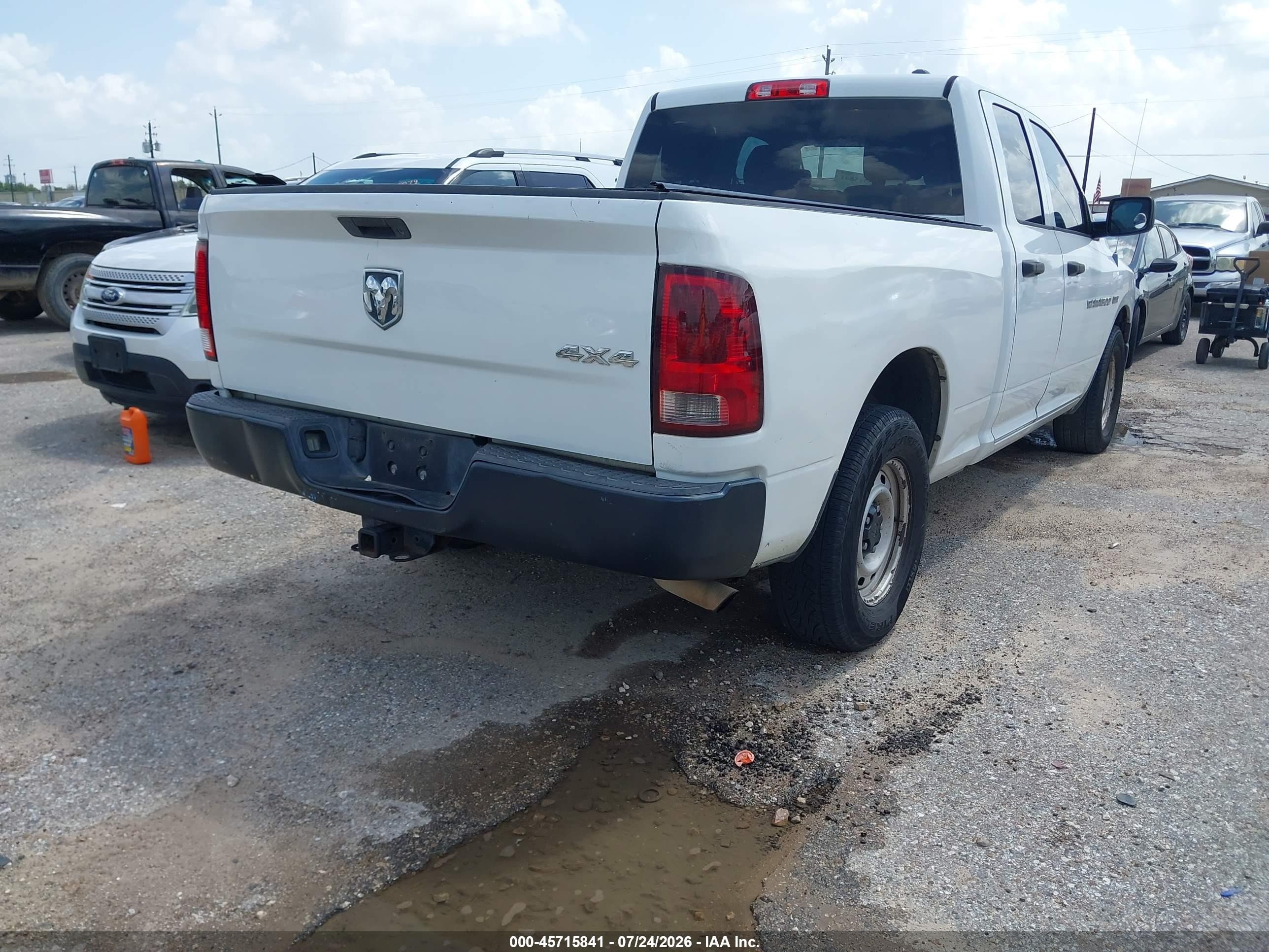 2012 Ram 1500 St White vin: 1C6RD7FT1CS249574