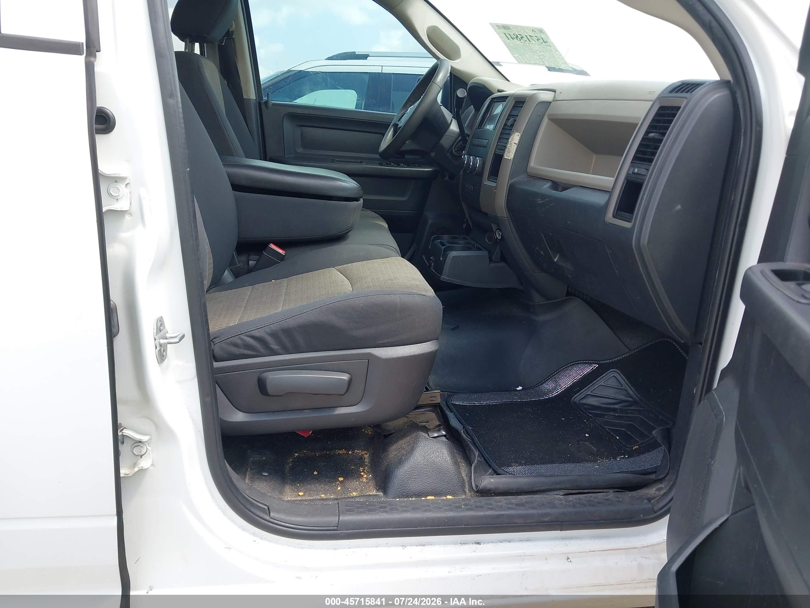 2012 Ram 1500 St White vin: 1C6RD7FT1CS249574